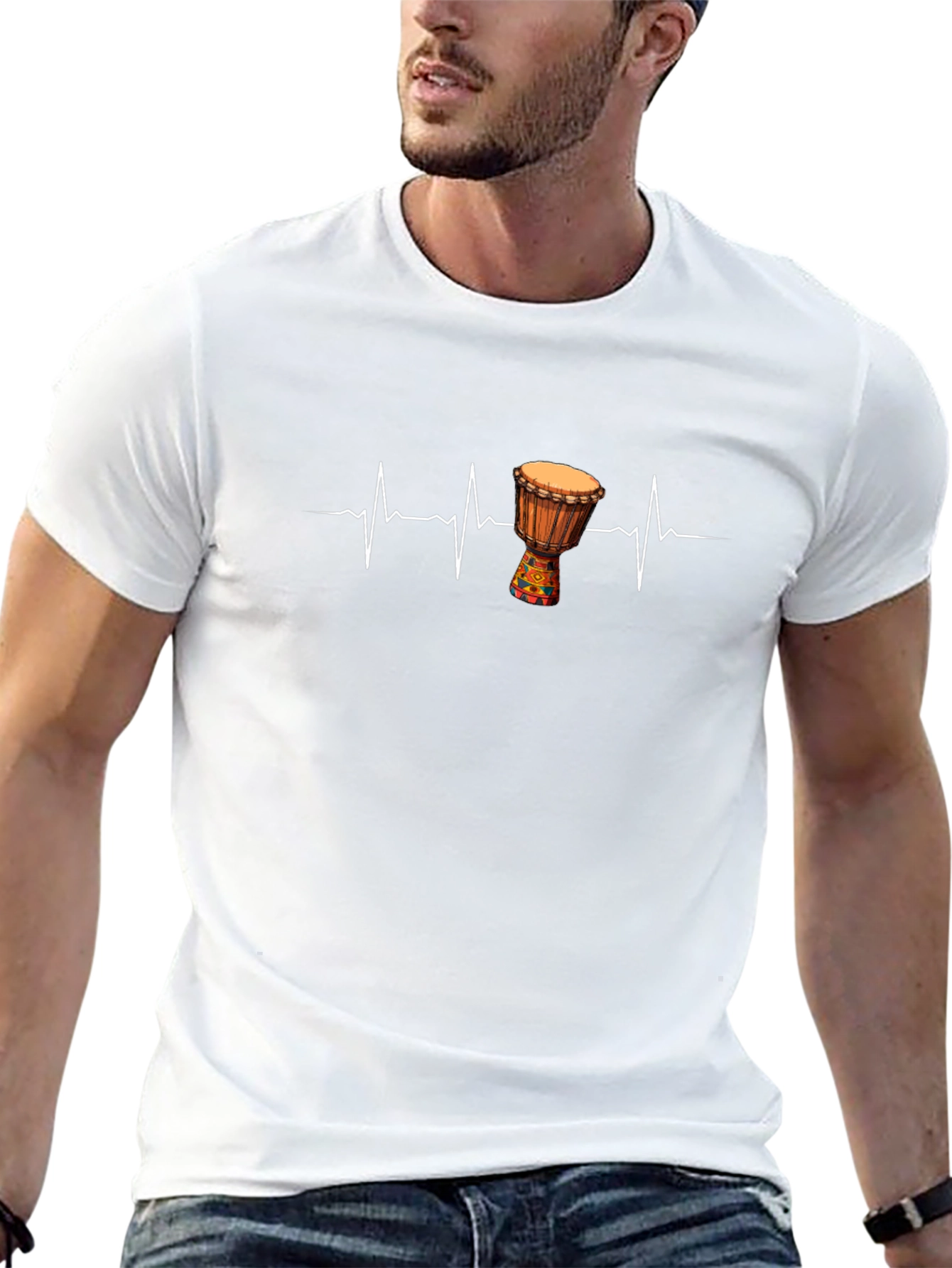 Djembe Heartbeat T-Shirt - Music Lover Tee