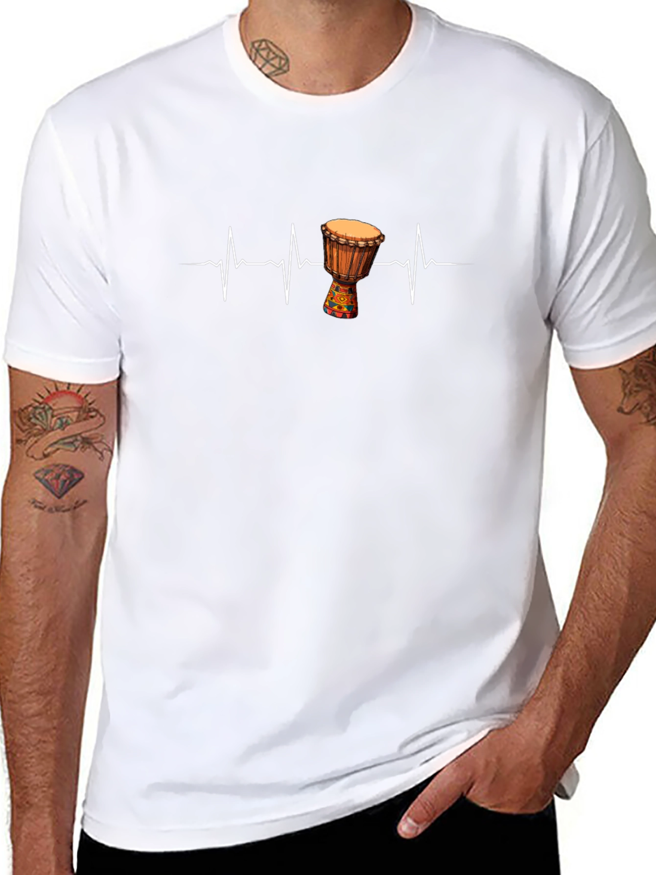 Djembe Heartbeat T-Shirt - Music Lover Tee