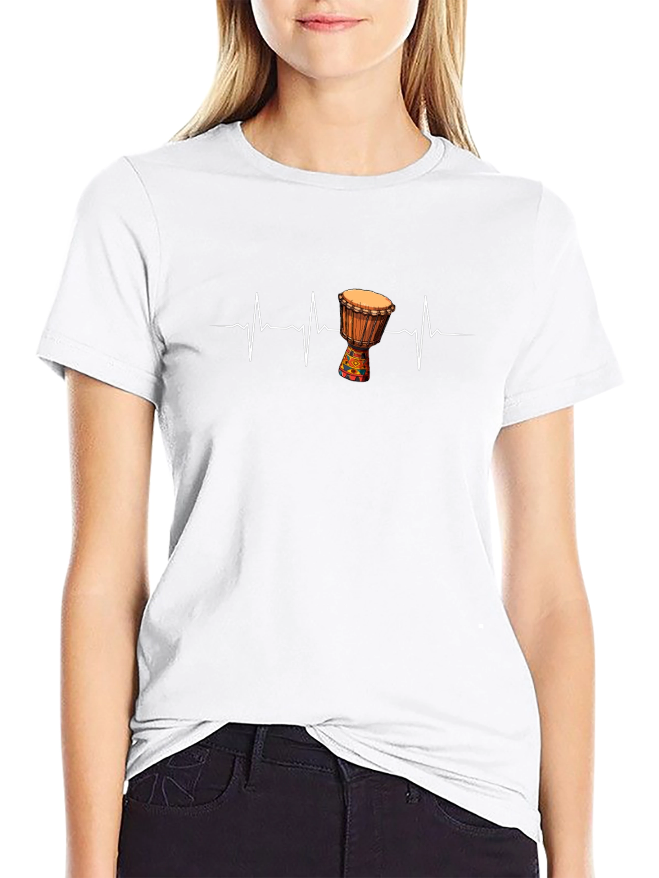 Djembe Heartbeat T-Shirt - Music Lover Tee