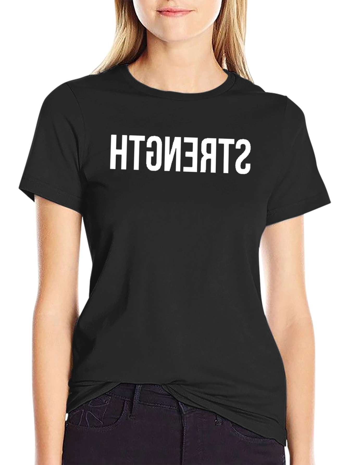 Strength T-Shirt Retro Inverted Text Design