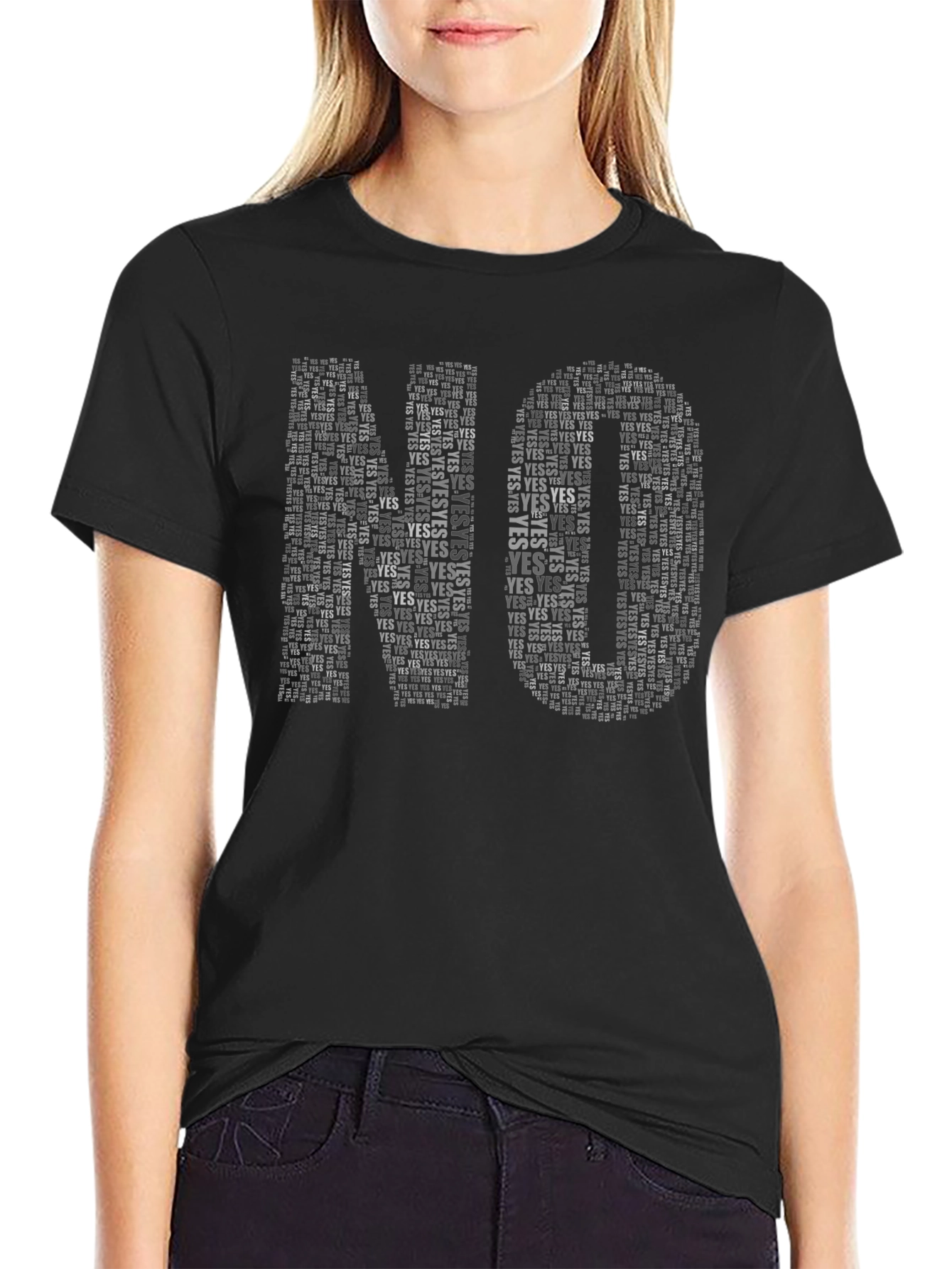 NO YES Word Art T-Shirt