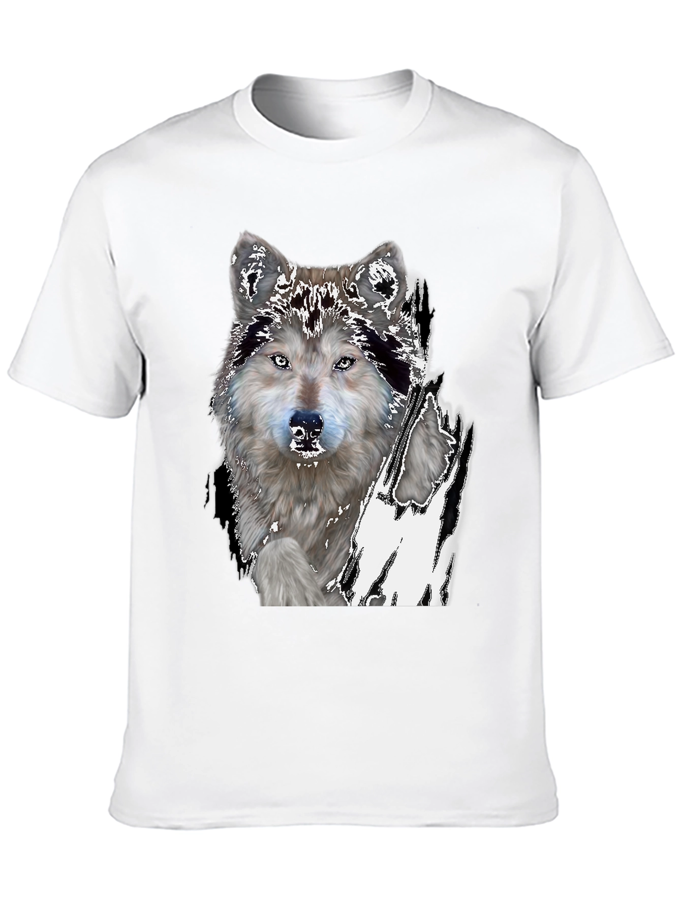 Wolf Graphic Print Black T-Shirt