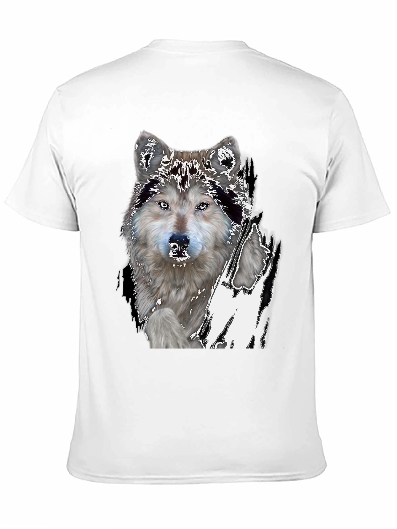 Wolf Graphic Print Black T-Shirt
