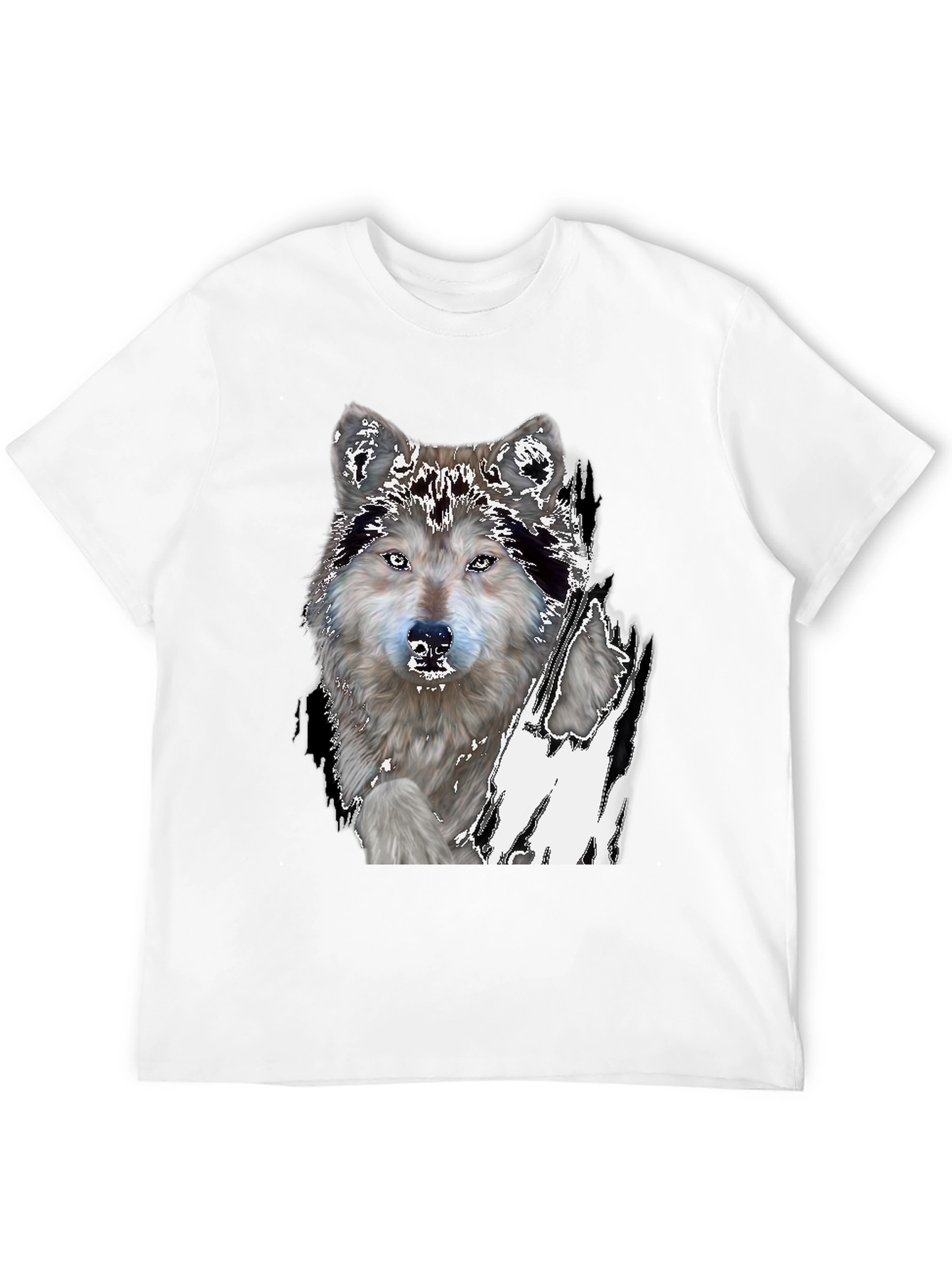 Wolf Graphic Print Black T-Shirt