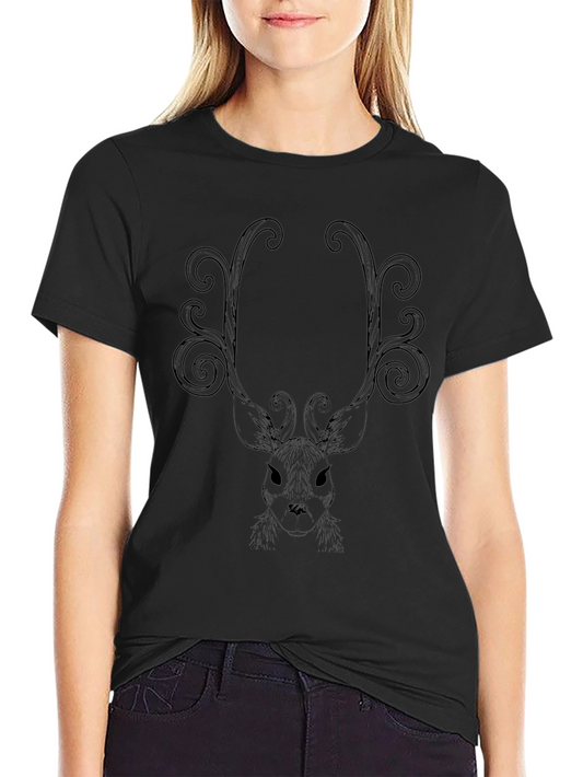 Black Deer Antler Graphic Tee