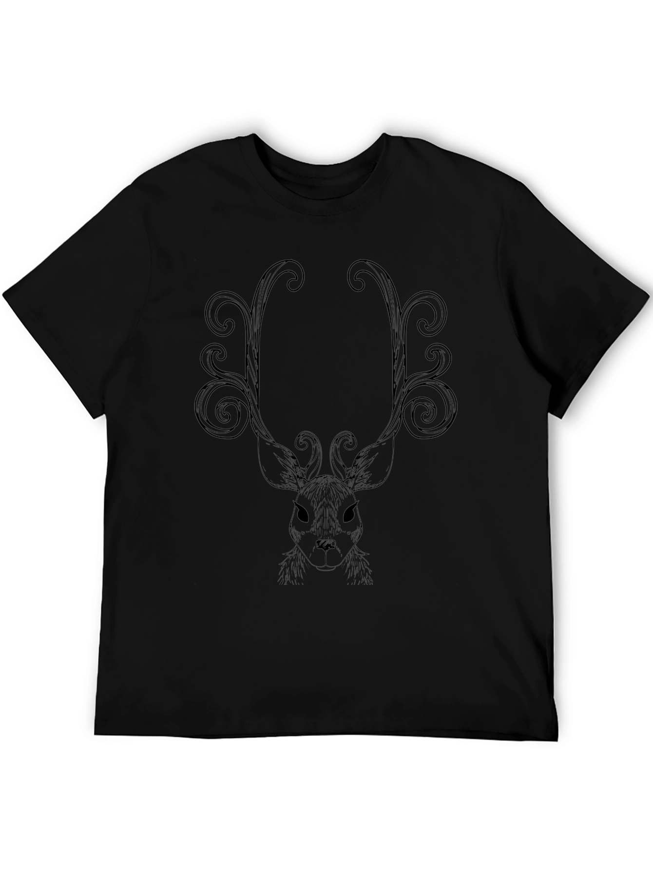 Black Deer Antler Graphic Tee