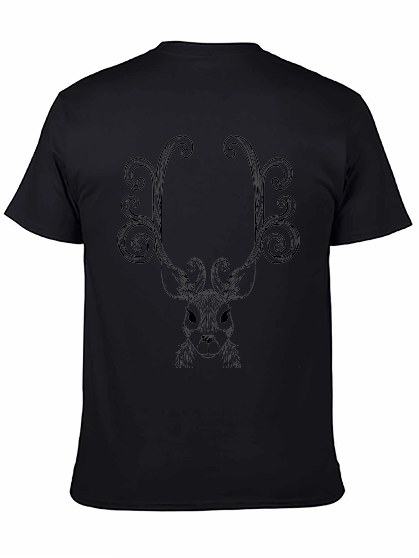 Black Deer Antler Graphic Tee