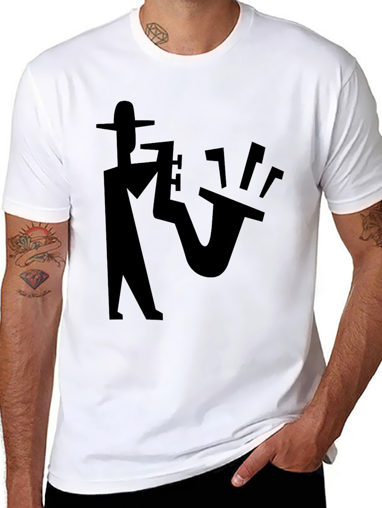 Cool Jazz Sax Player T-Shirt - Black