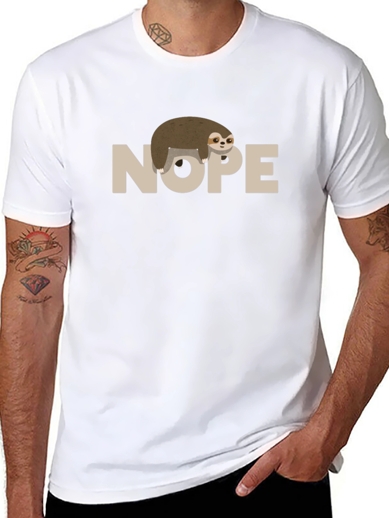 Nope Sloth T-Shirt - Funny Lazy Animal Tee