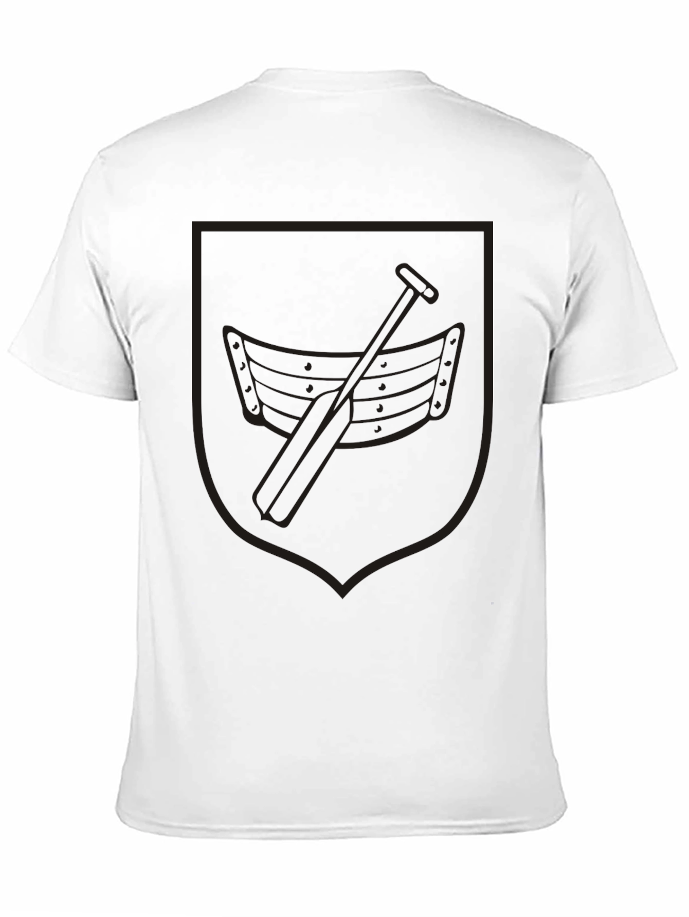 Black Rowing Boat Crest Graphic T-Shirt