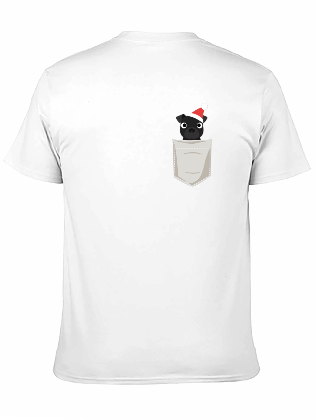 Festive Pocket Pup Tee - Black Cotton Blend