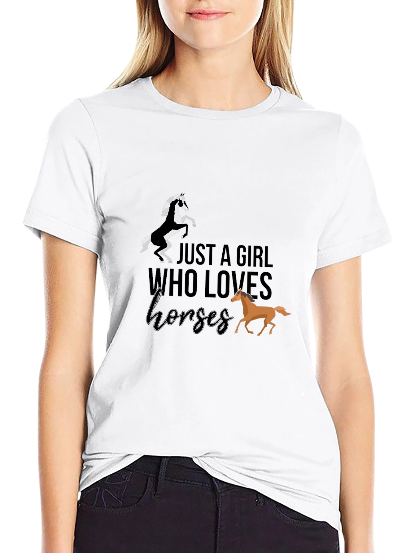 Just a Girl Who Loves Horses Graphic Tee