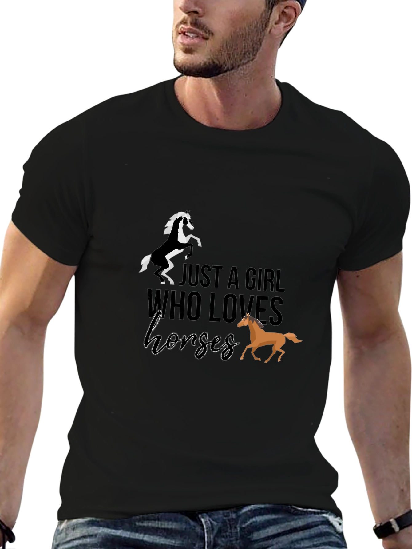 Just a Girl Who Loves Horses Graphic Tee