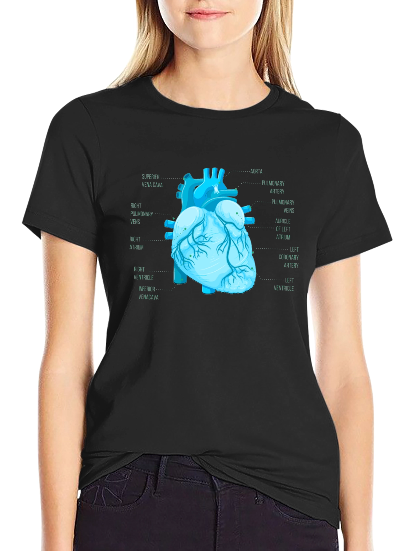 Anatomical Heart Print T-Shirt - Medical Science Tee