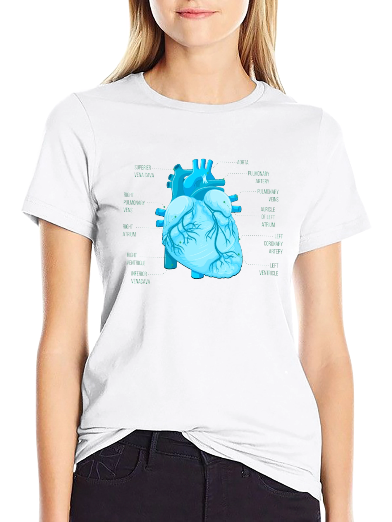 Anatomical Heart Print T-Shirt - Medical Science Tee