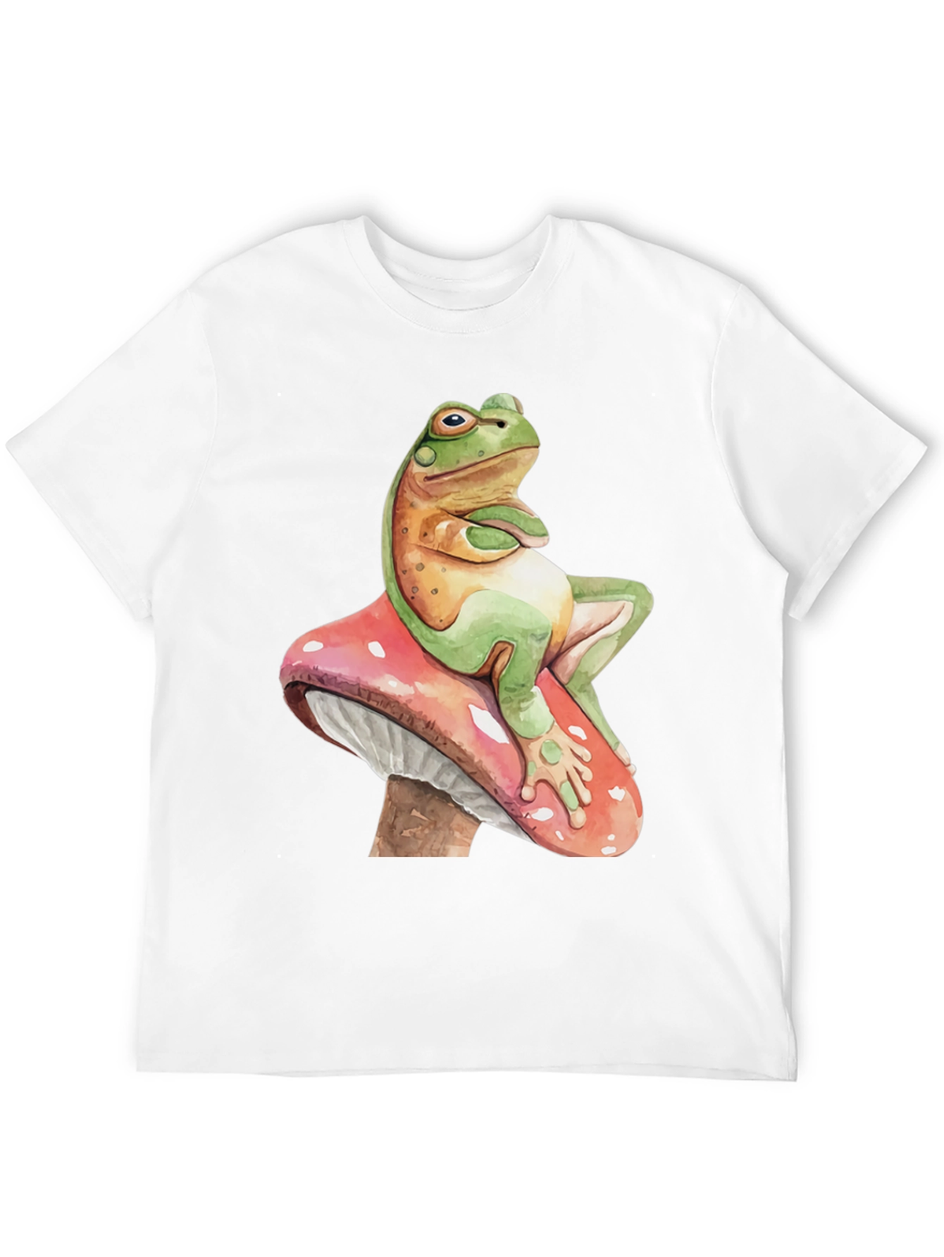 Frog on Mushroom Graphic Tee - Whimsical Design