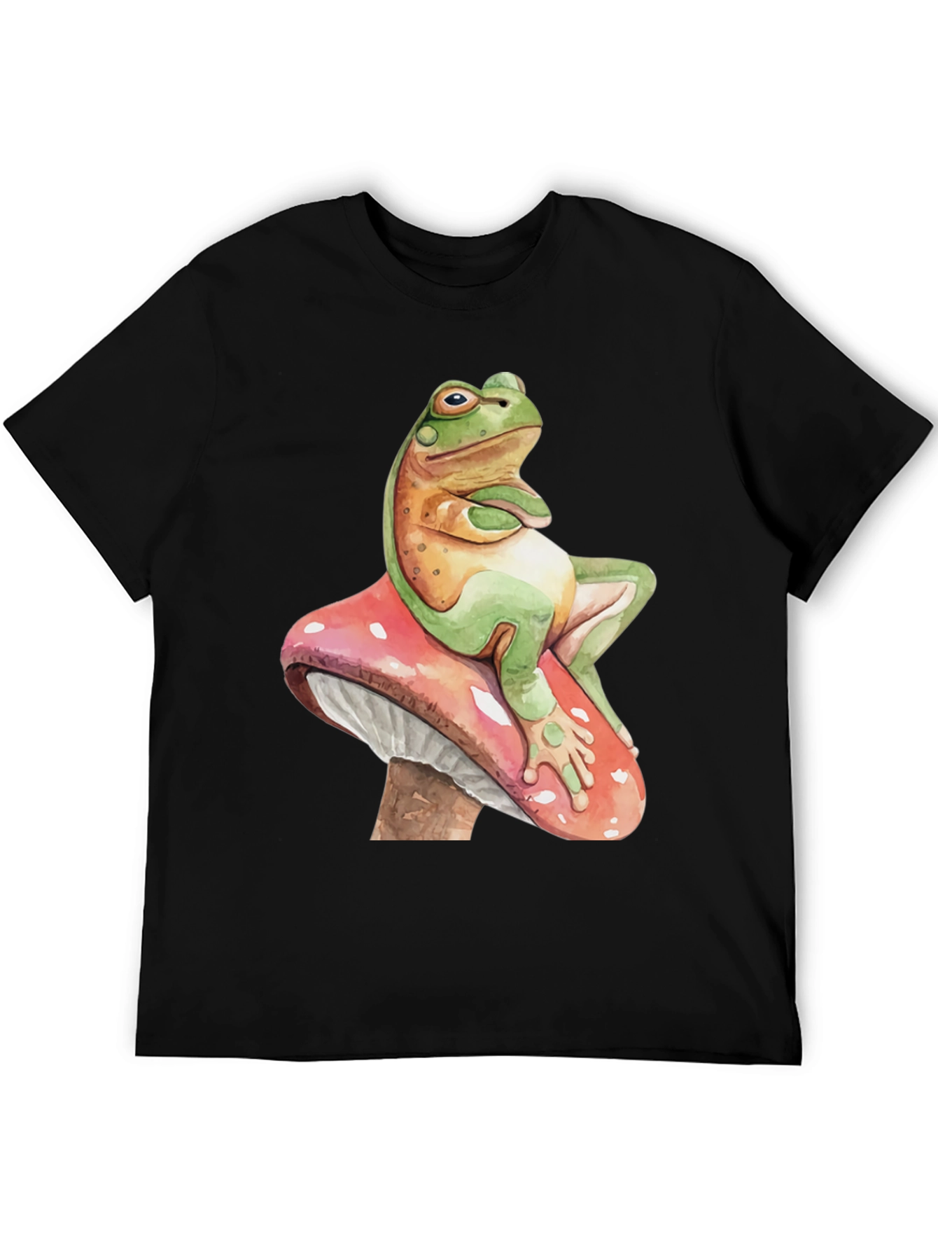 Frog on Mushroom Graphic Tee - Whimsical Design