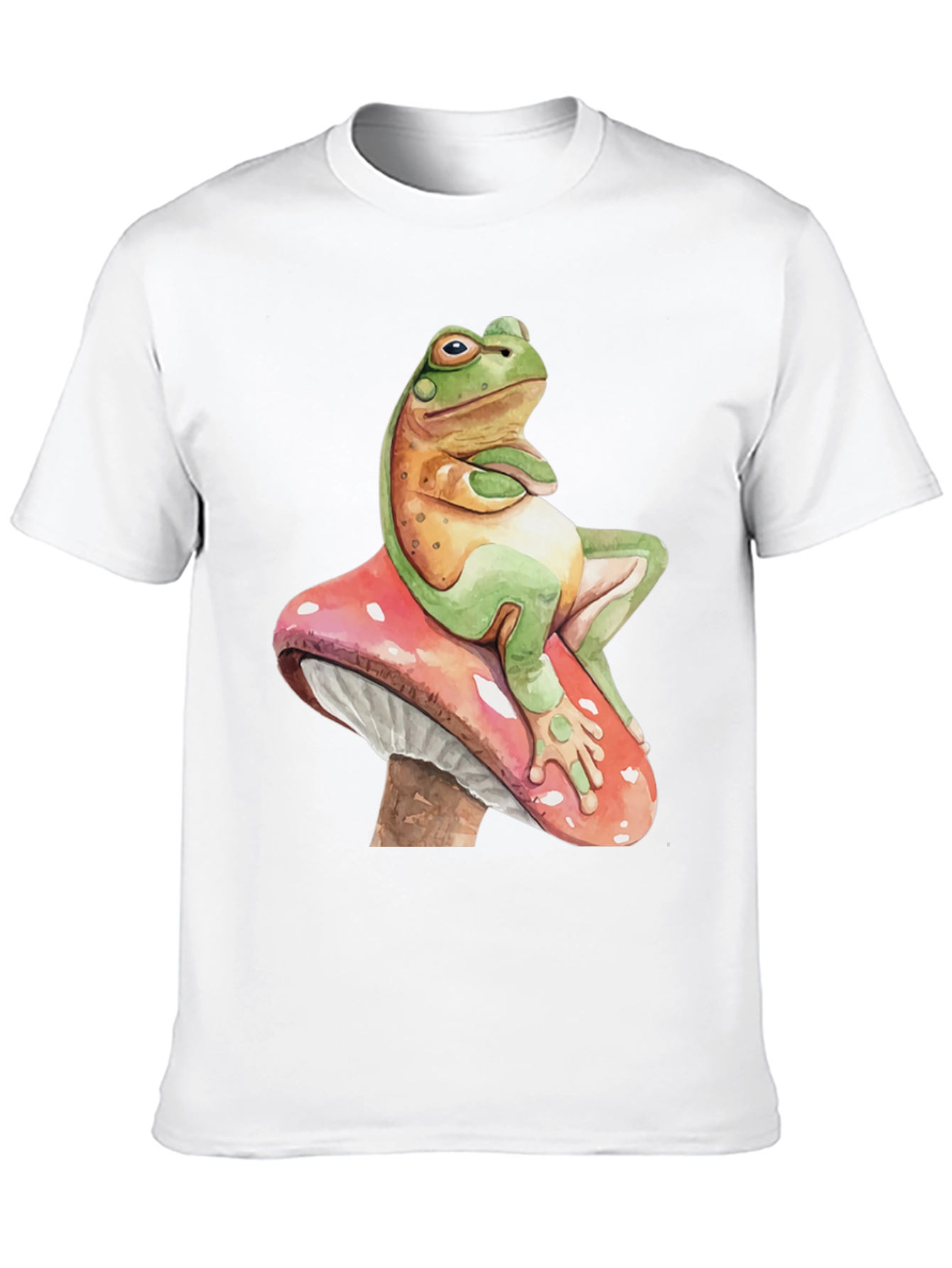 Frog on Mushroom Graphic Tee - Whimsical Design