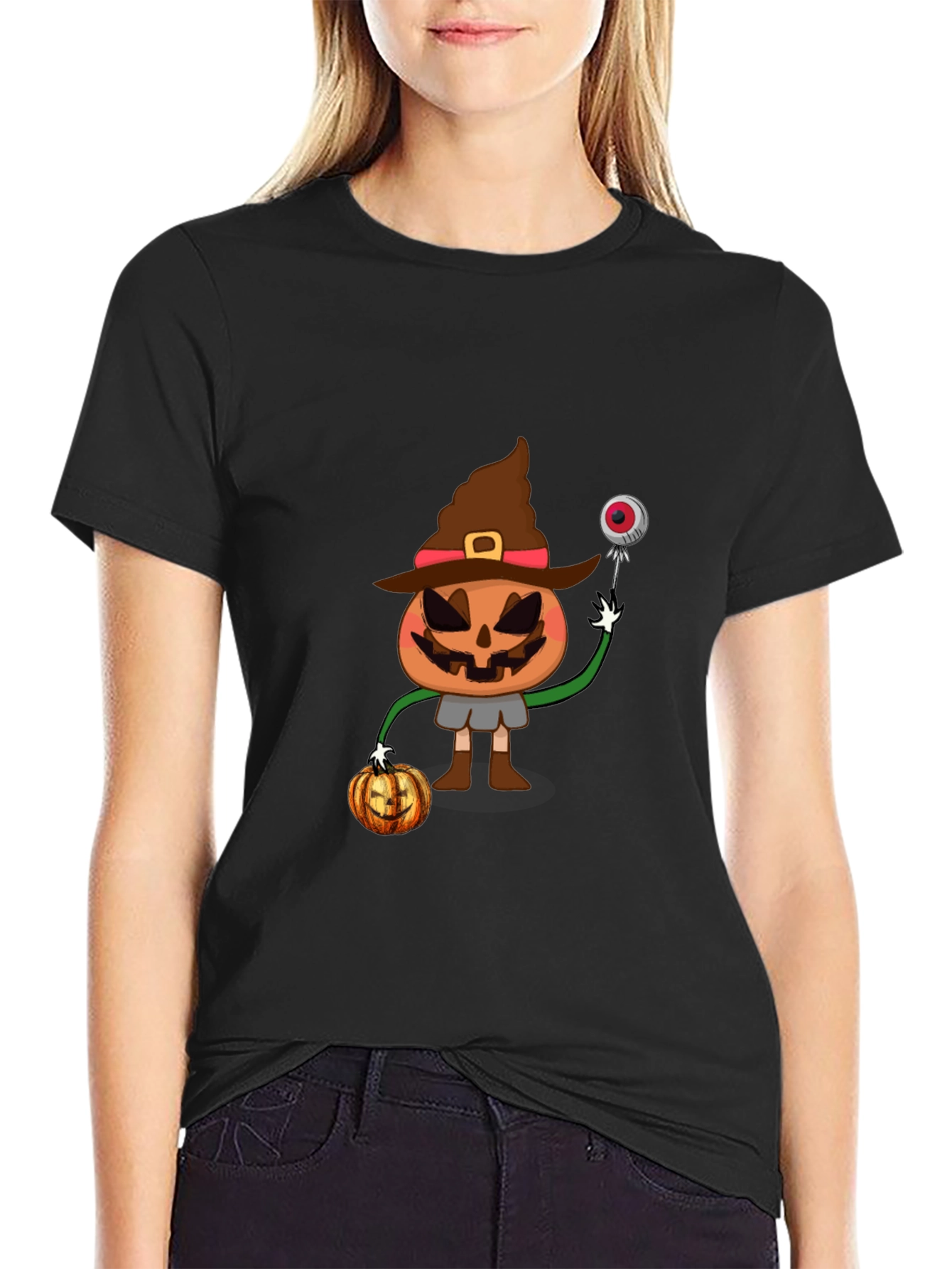 Spooky Pumpkin Witch T-Shirt