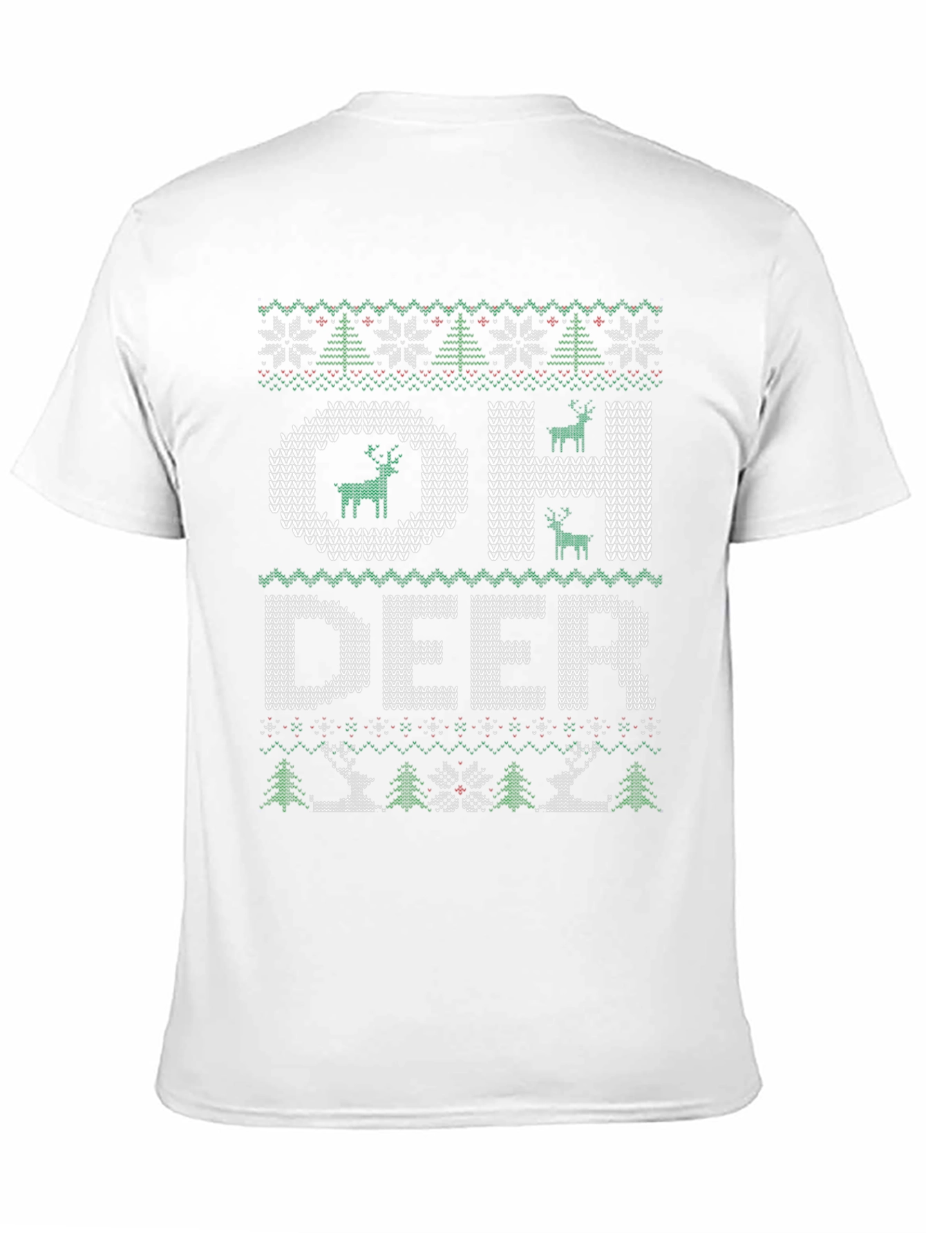Oh Deer Ugly Christmas Sweater Style T-Shirt