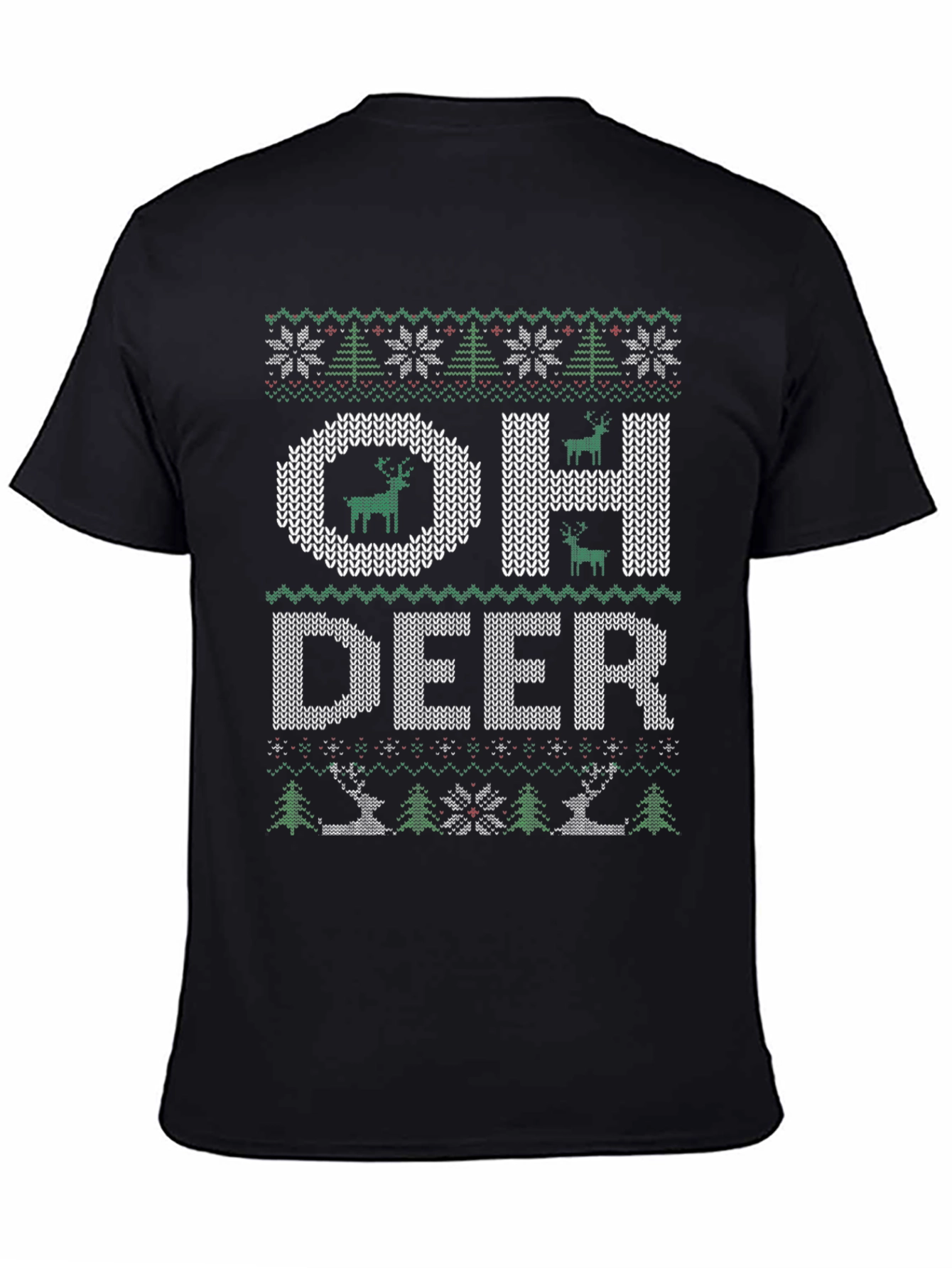 Oh Deer Ugly Christmas Sweater Style T-Shirt
