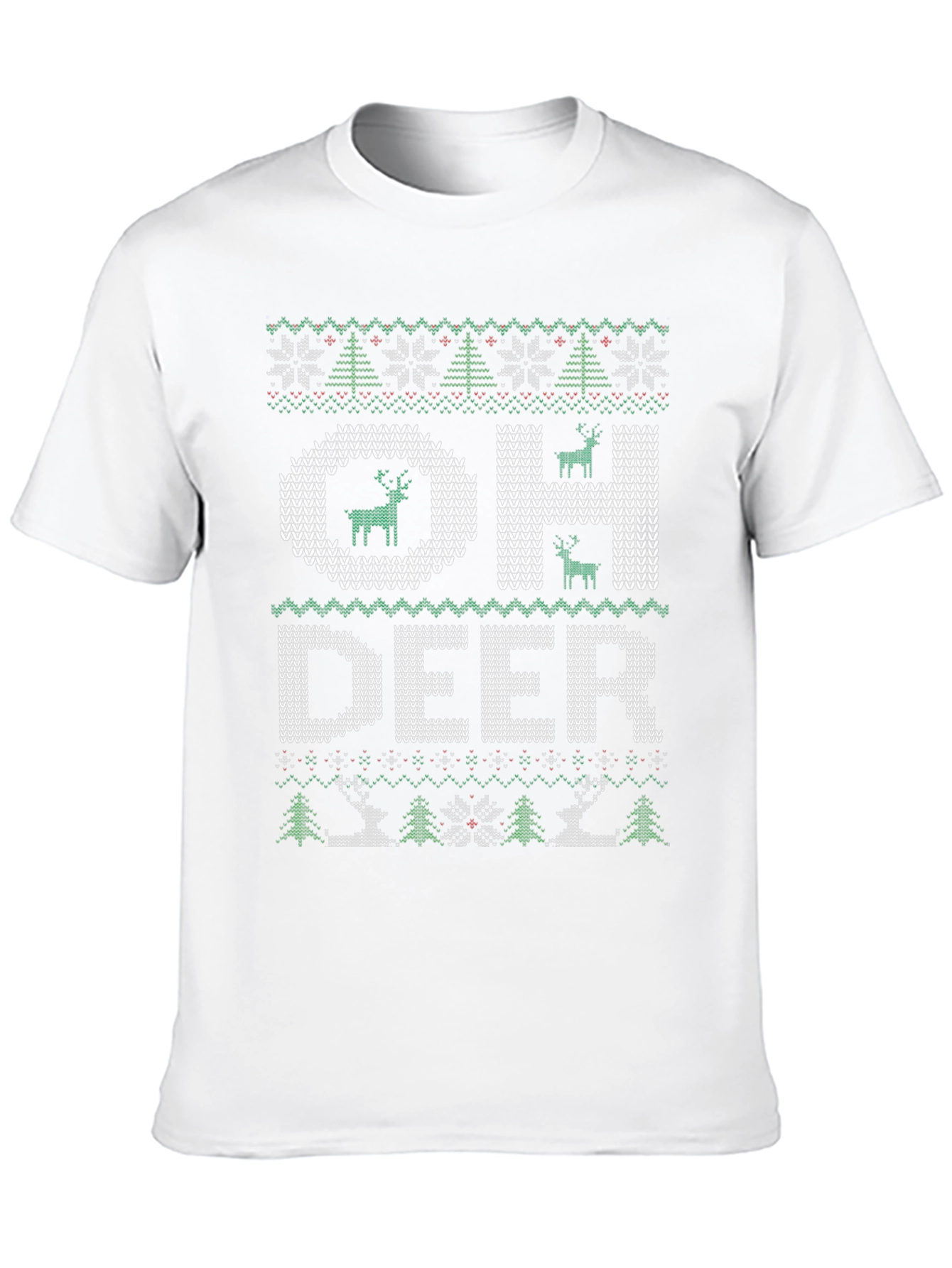 Oh Deer Ugly Christmas Sweater Style T-Shirt