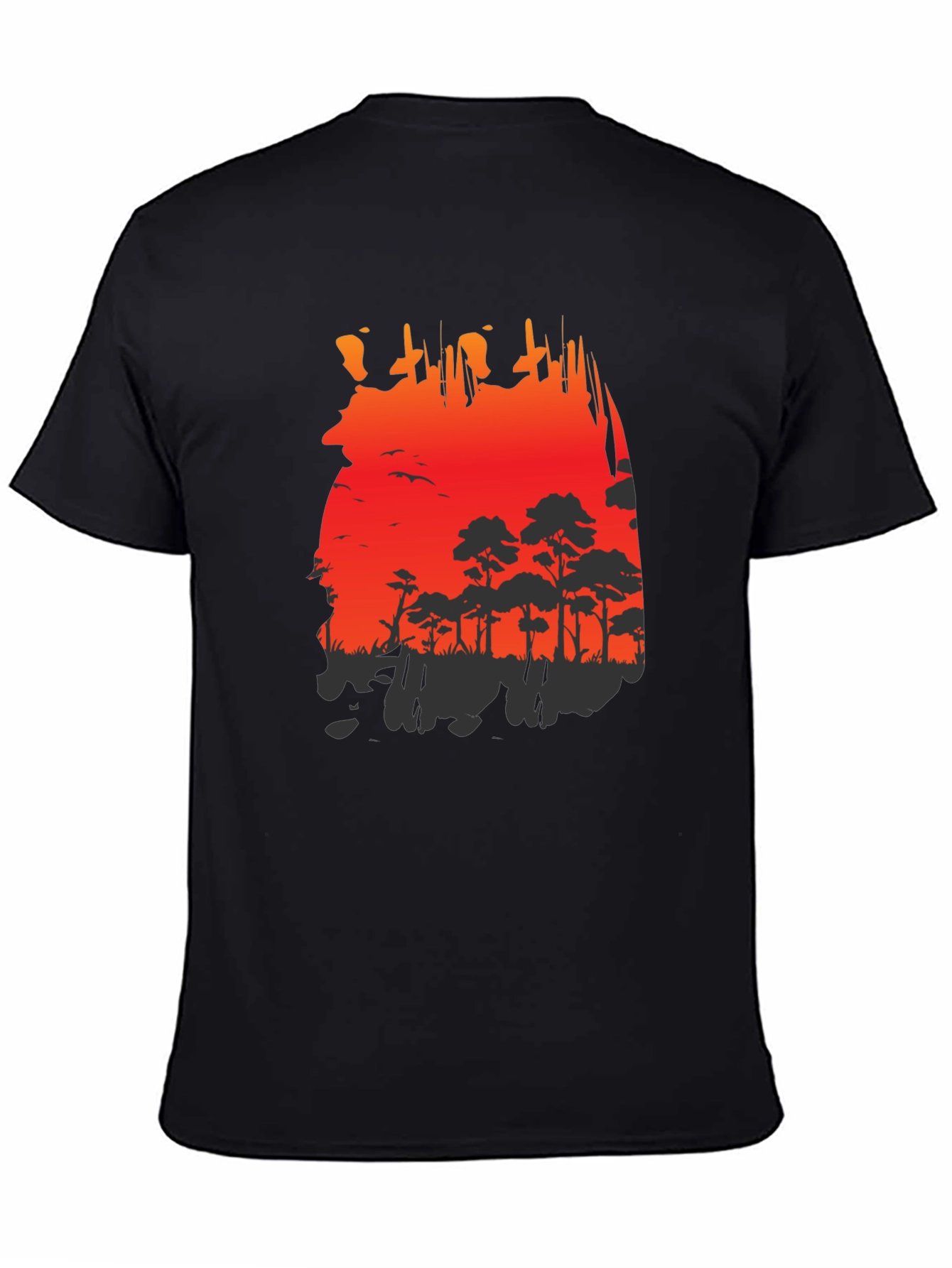 Red Sunset Forest Graphic Tee