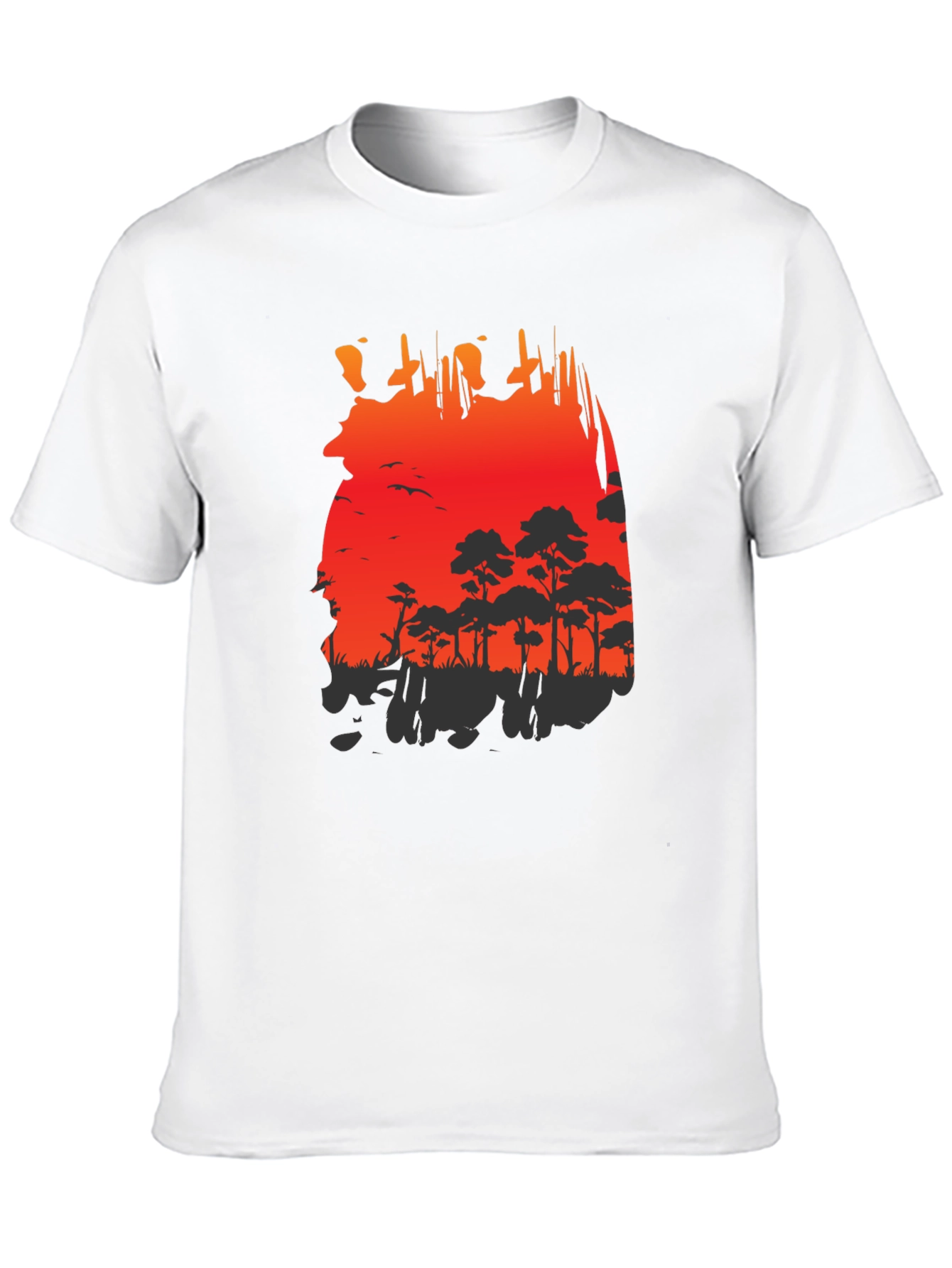 Red Sunset Forest Graphic Tee
