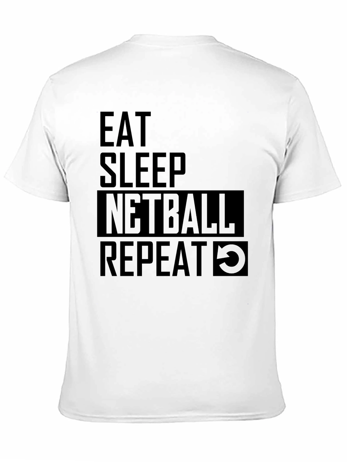 Eat Sleep Netball Repeat Black T-Shirt