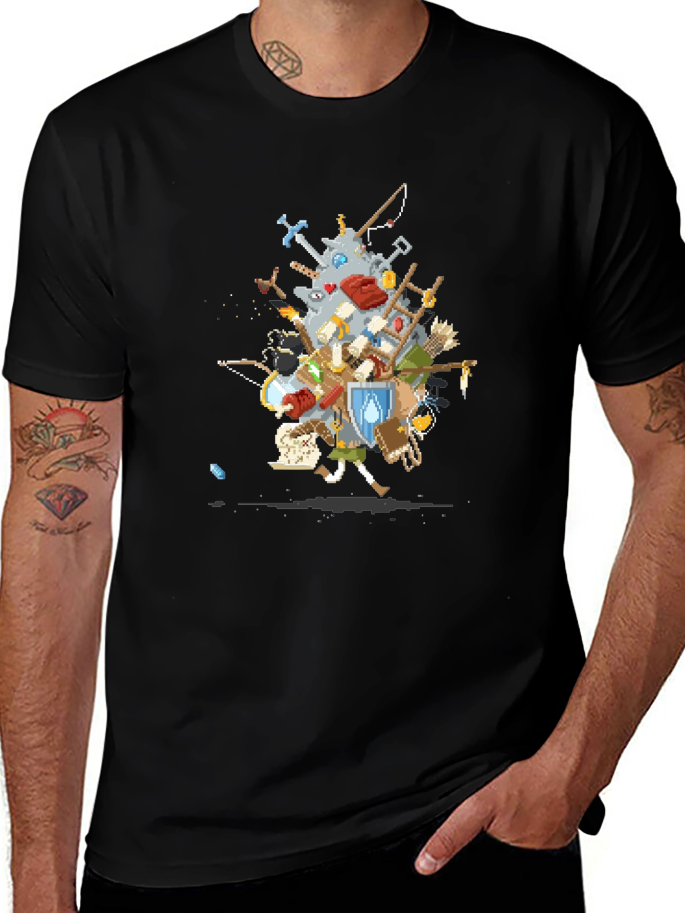 RPG Inventory Black T-Shirt