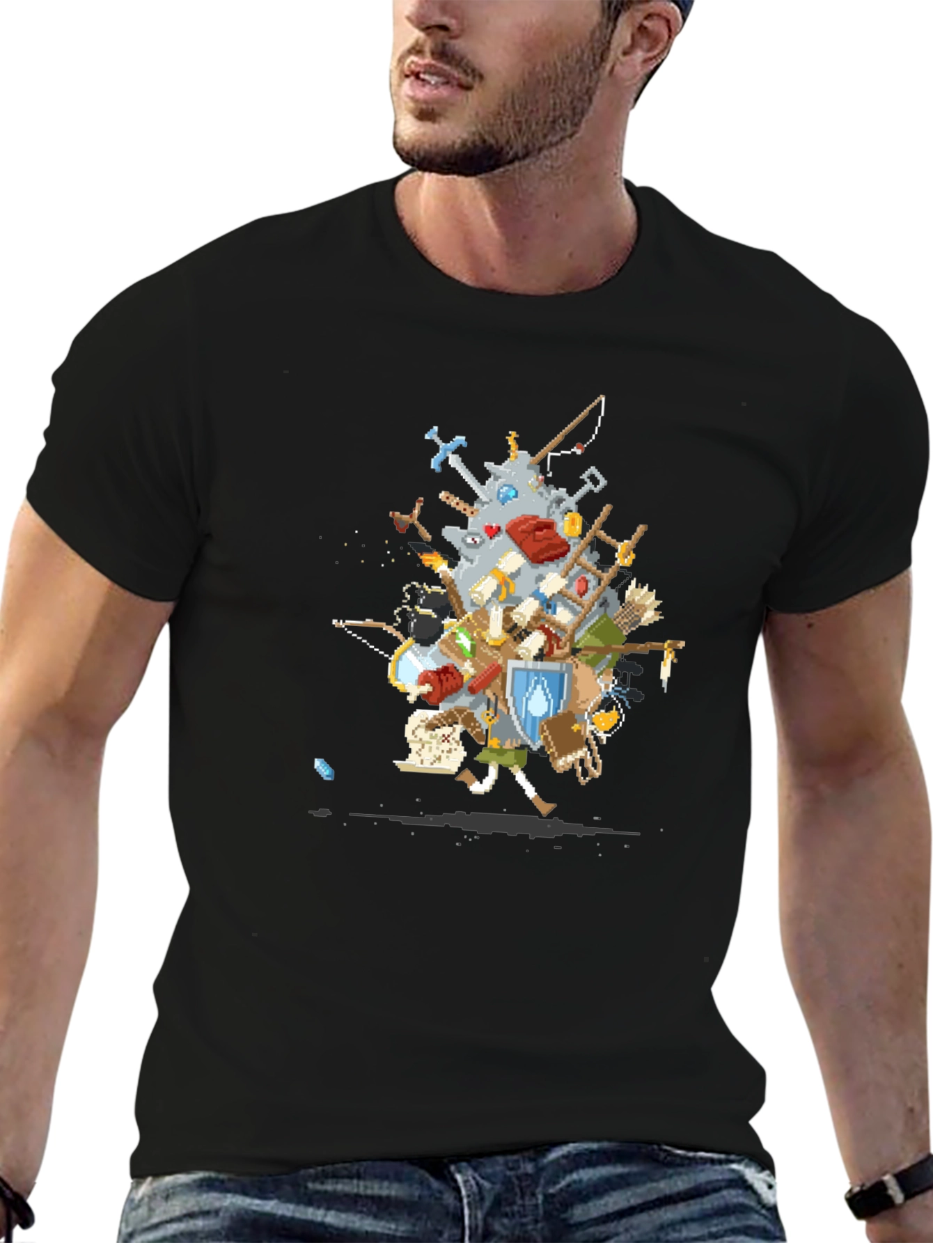RPG Inventory Black T-Shirt