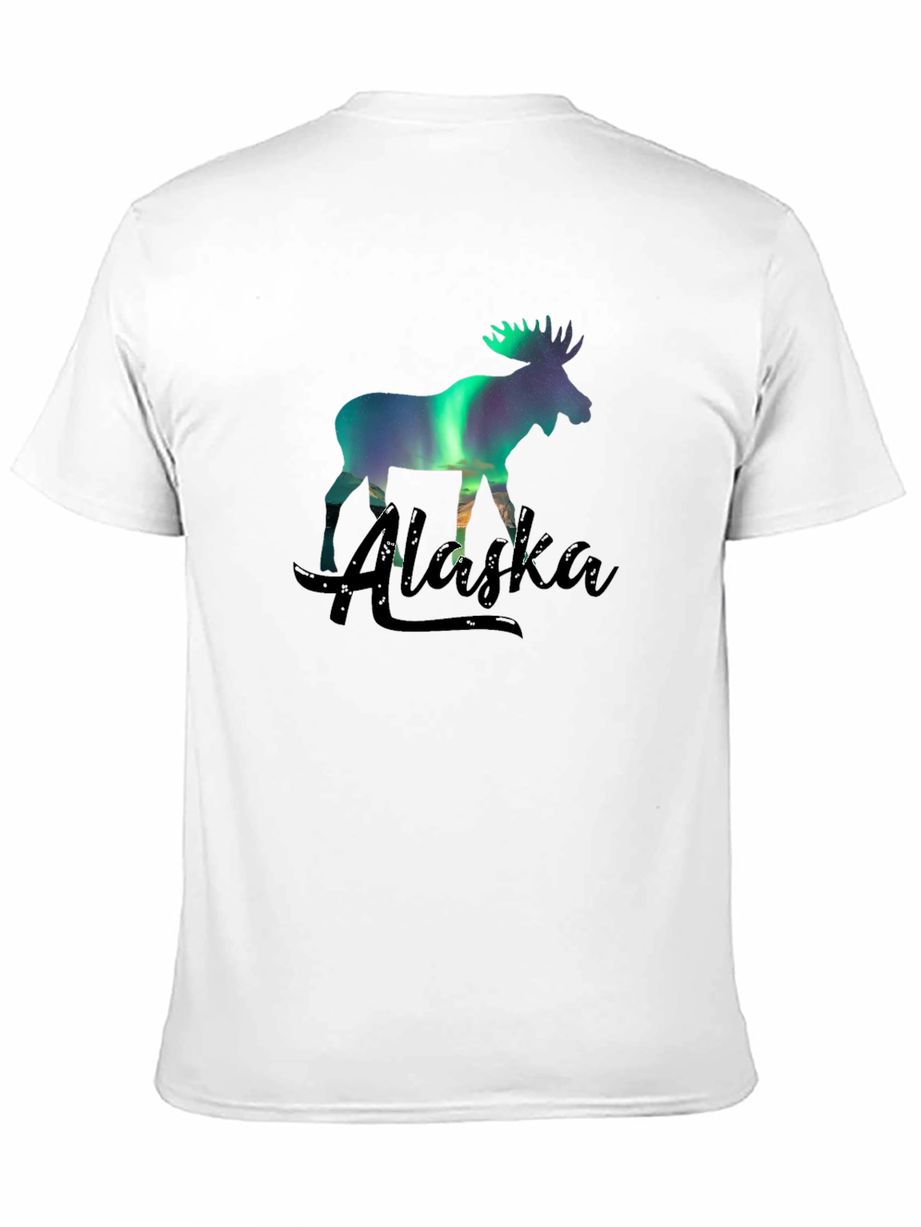 Alaska Moose Northern Lights Graphic T-Shirt