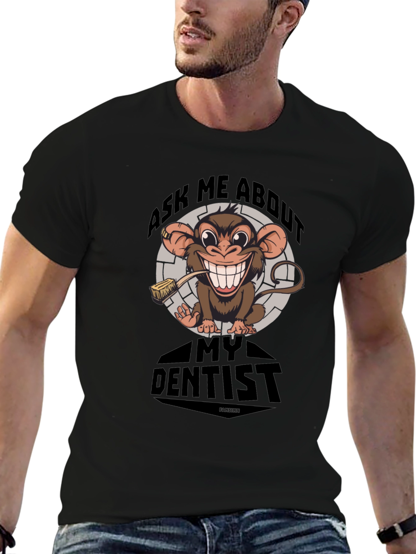 Ask Me About My Dentist T-Shirt Funny Monkey Tee