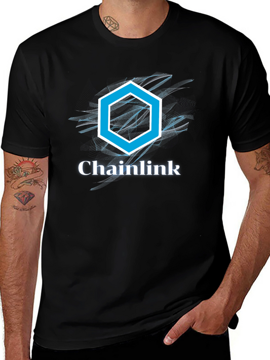 Chainlink T-Shirt - Crypto Logo Graphic Tee - Black