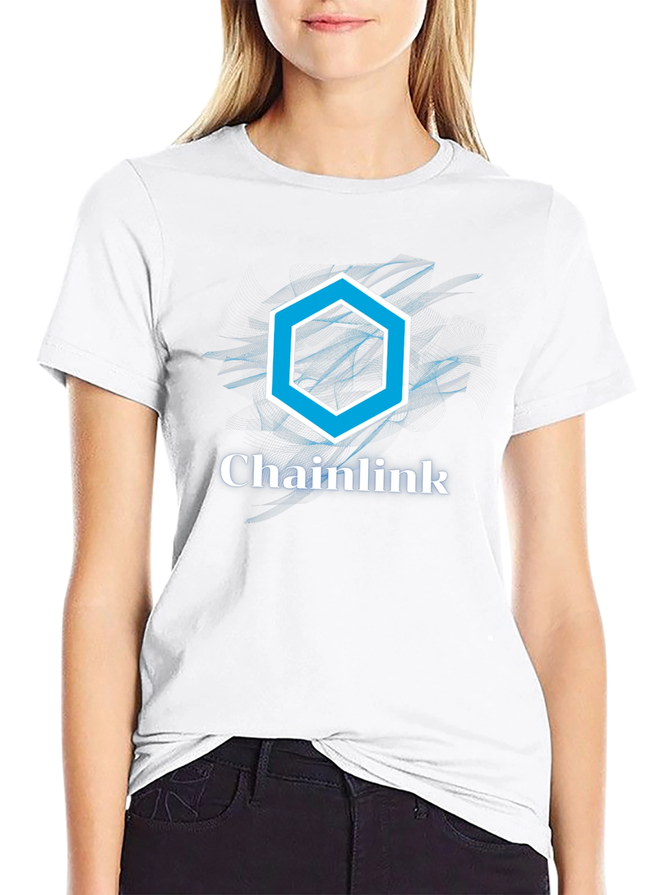 Chainlink T-Shirt - Crypto Logo Graphic Tee - Black