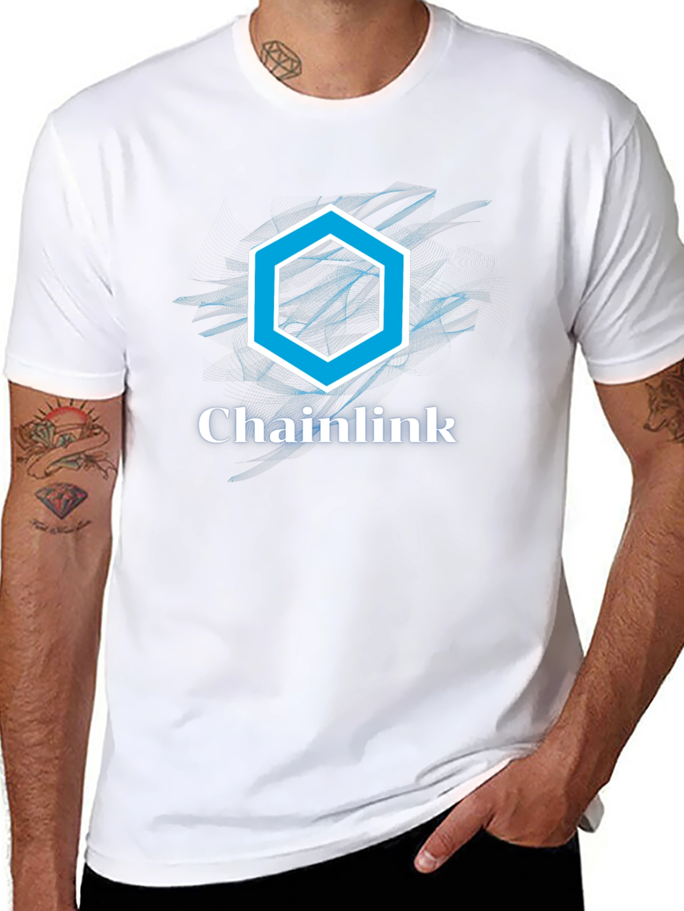 Chainlink T-Shirt - Crypto Logo Graphic Tee - Black
