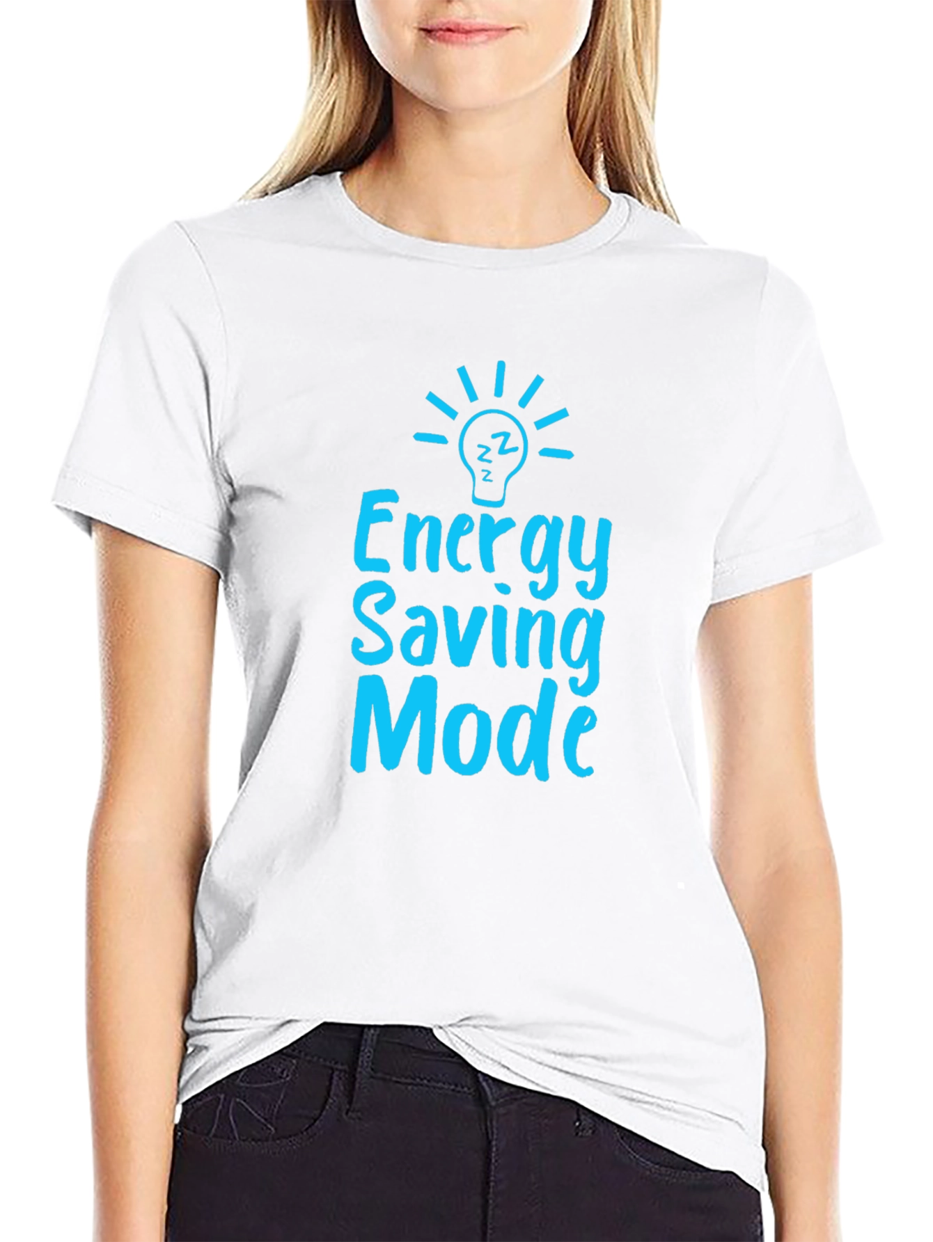 Energy Saving Mode Graphic T-Shirt - Black