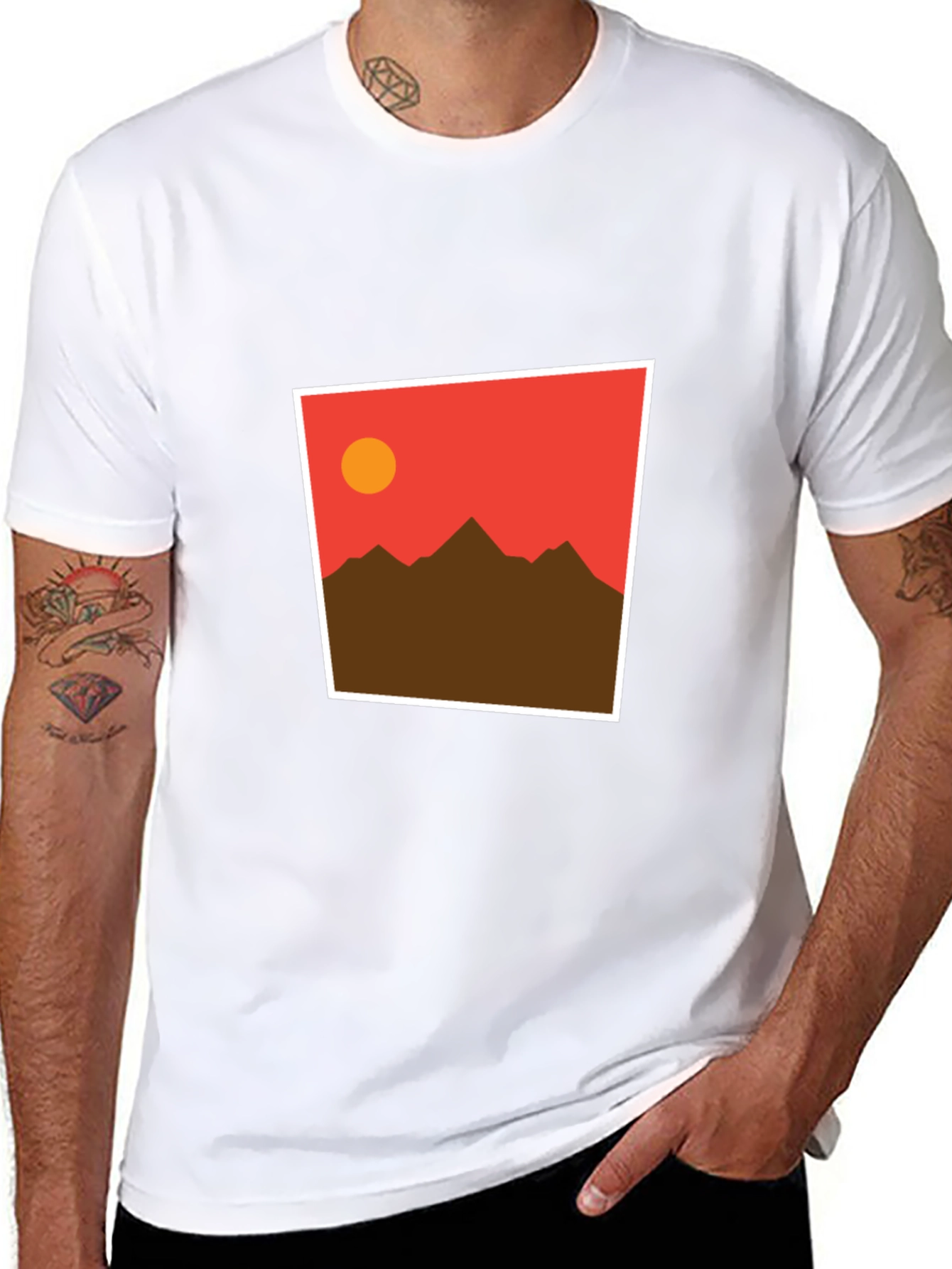 Sunset Mountain Graphic Tee - Soft Cotton Blend