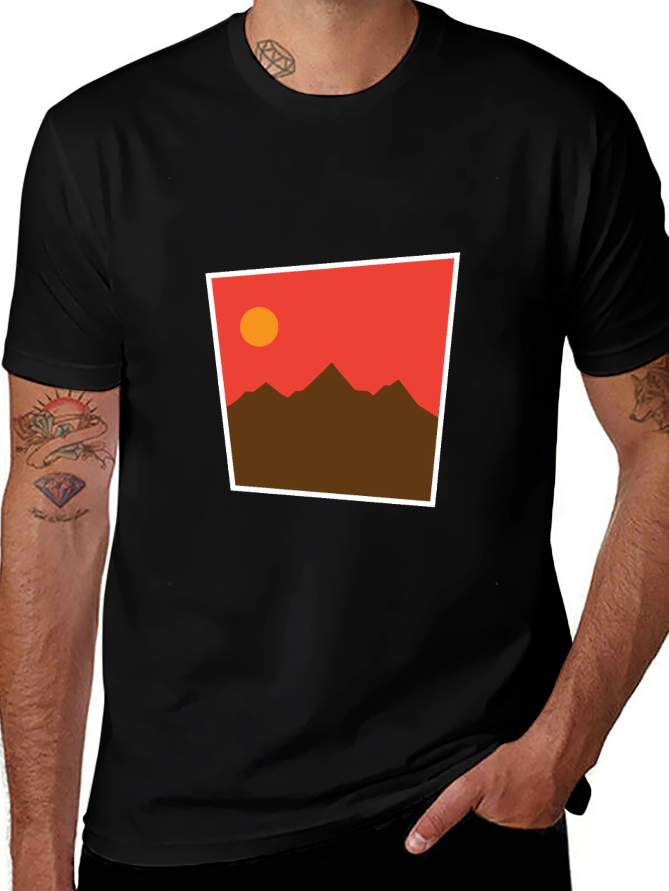 Sunset Mountain Graphic Tee - Soft Cotton Blend