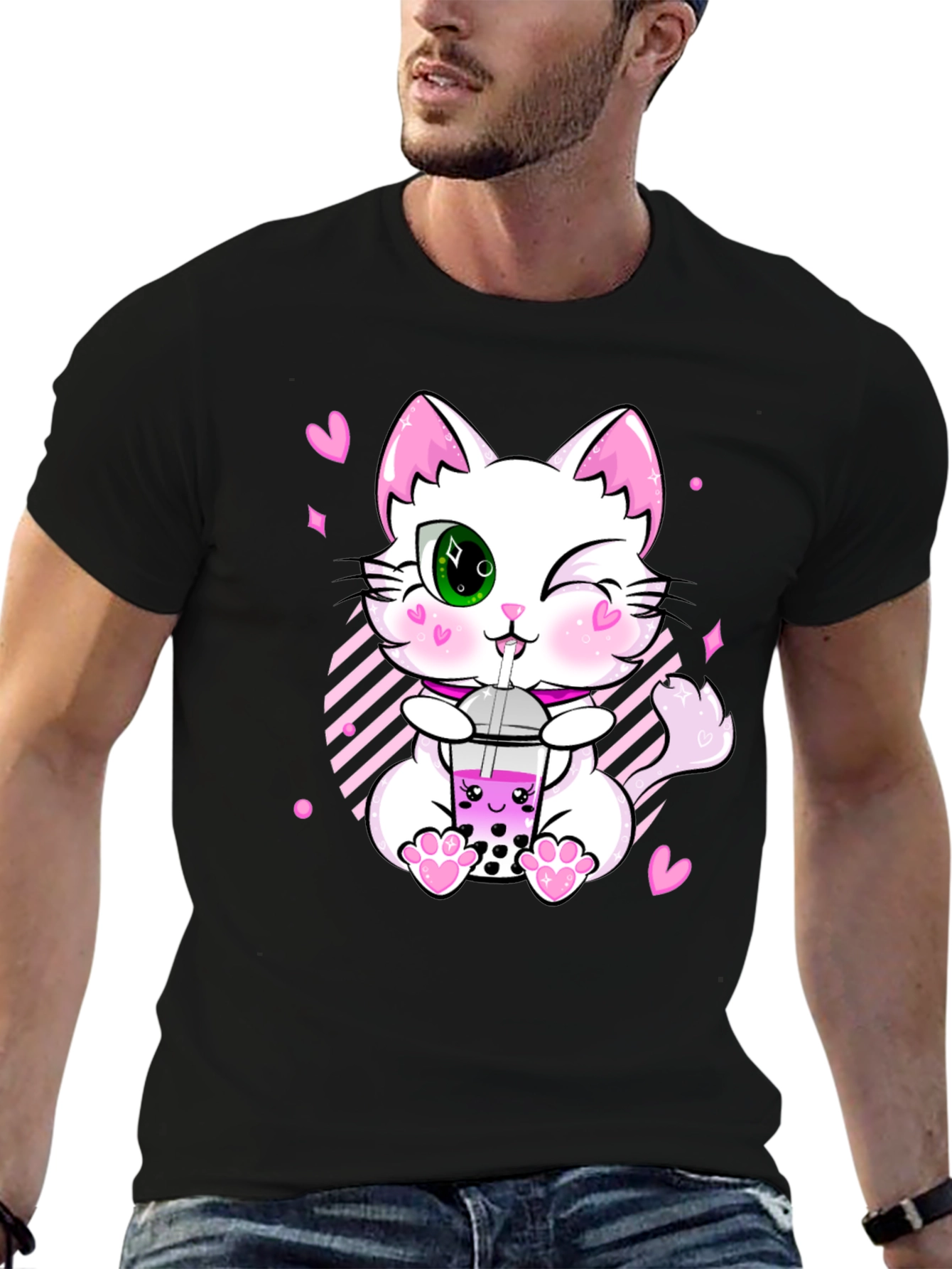Kawaii Cat Boba Tea T-Shirt - Cute Anime Style