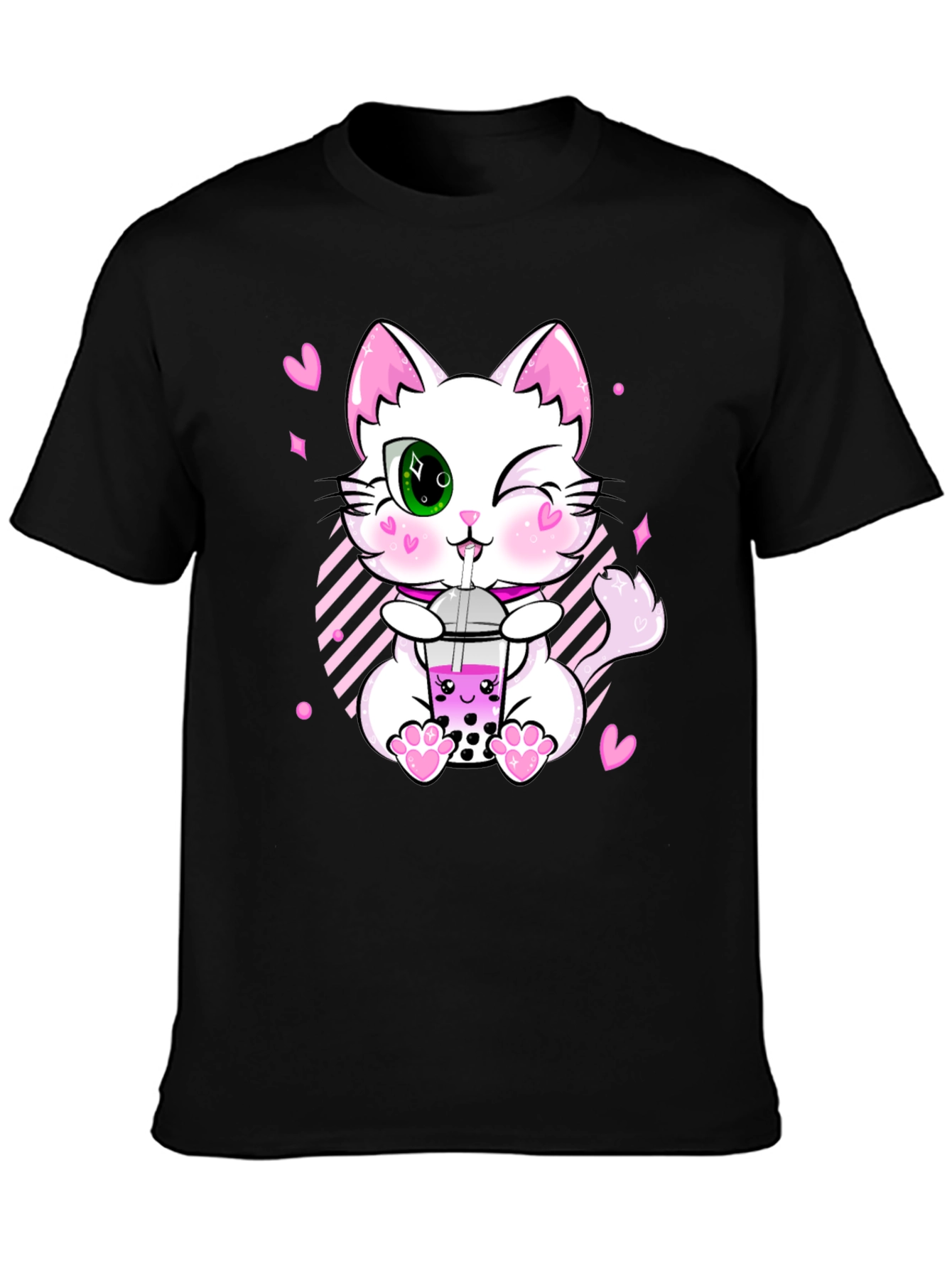 Kawaii Cat Boba Tea T-Shirt - Cute Anime Style
