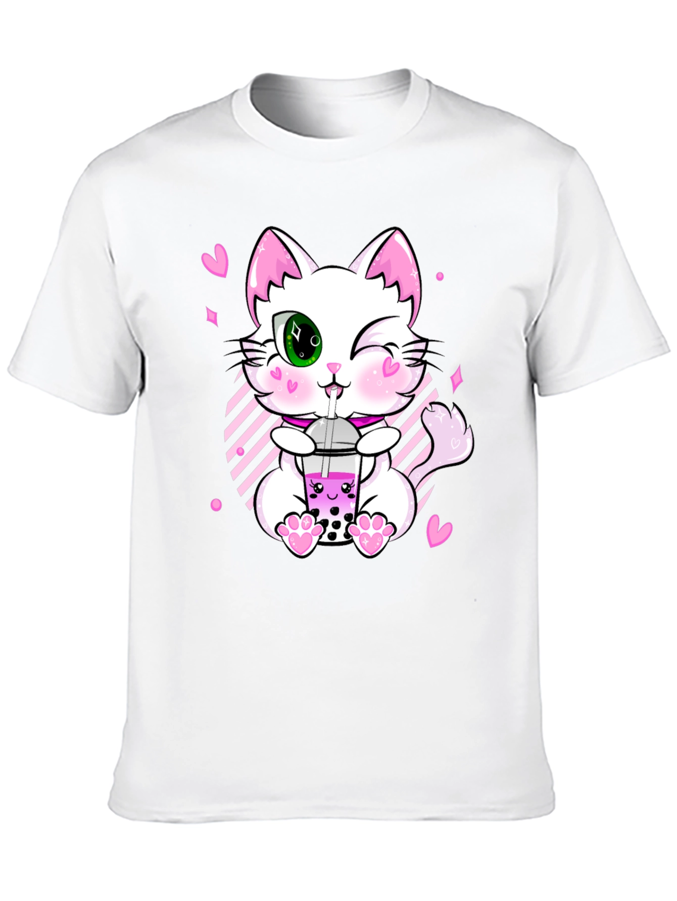 Kawaii Cat Boba Tea T-Shirt - Cute Anime Style
