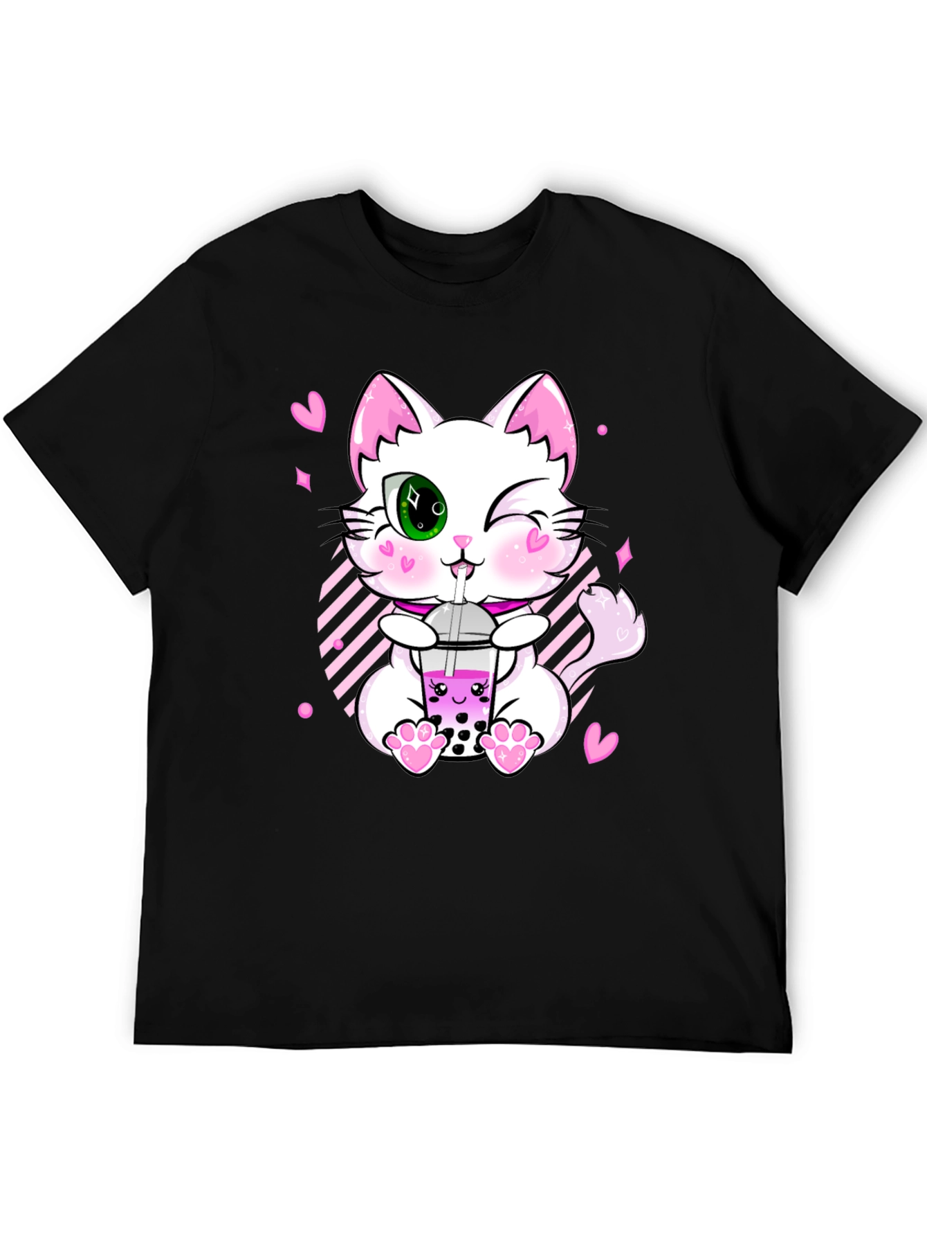 Kawaii Cat Boba Tea T-Shirt - Cute Anime Style