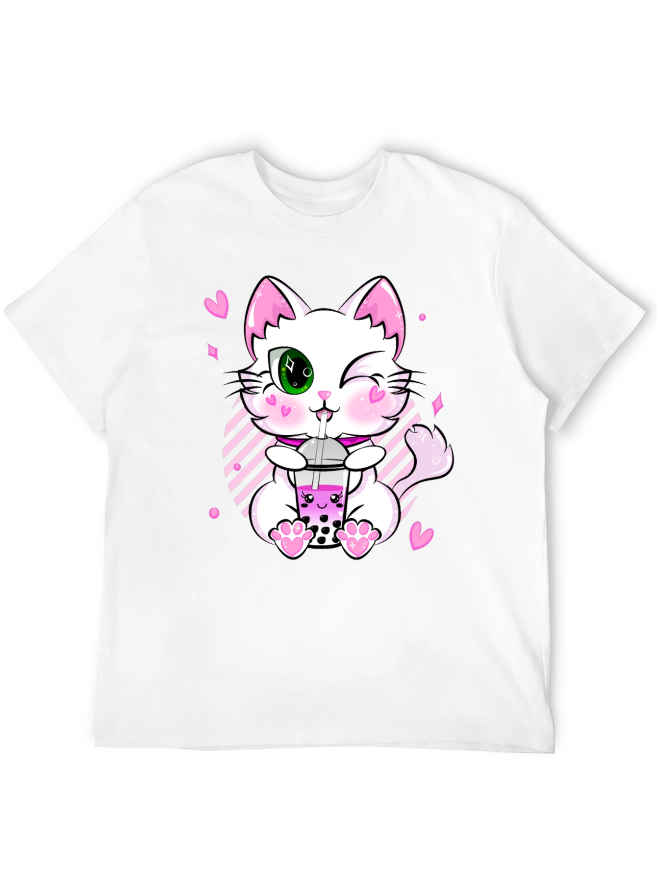 Kawaii Cat Boba Tea T-Shirt - Cute Anime Style