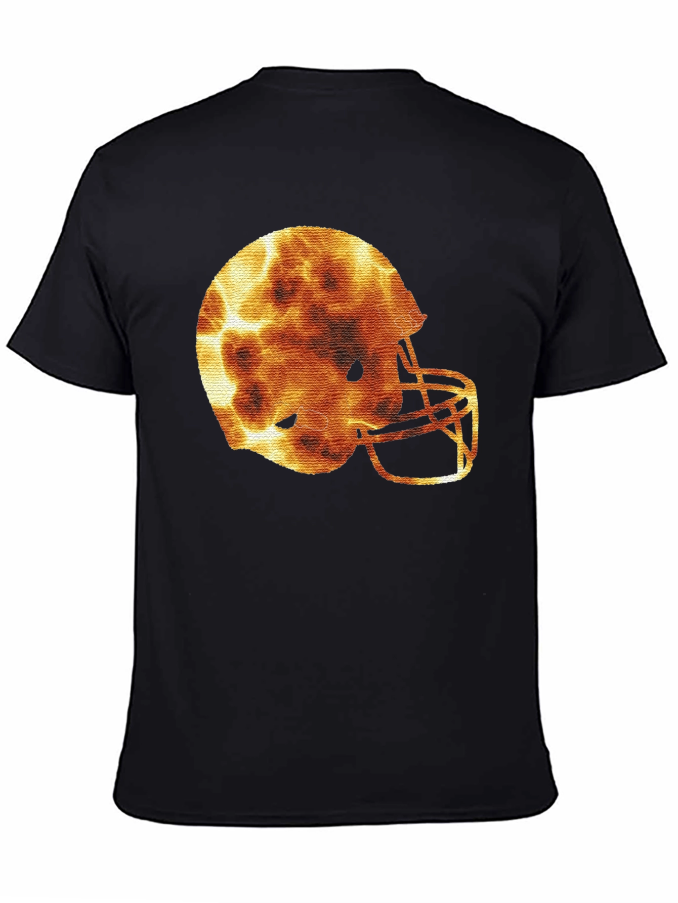 Fiery Football Helmet Graphic Tee - Sporty Design