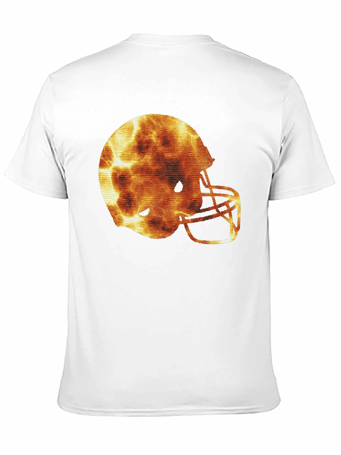 Fiery Football Helmet Graphic Tee - Sporty Design