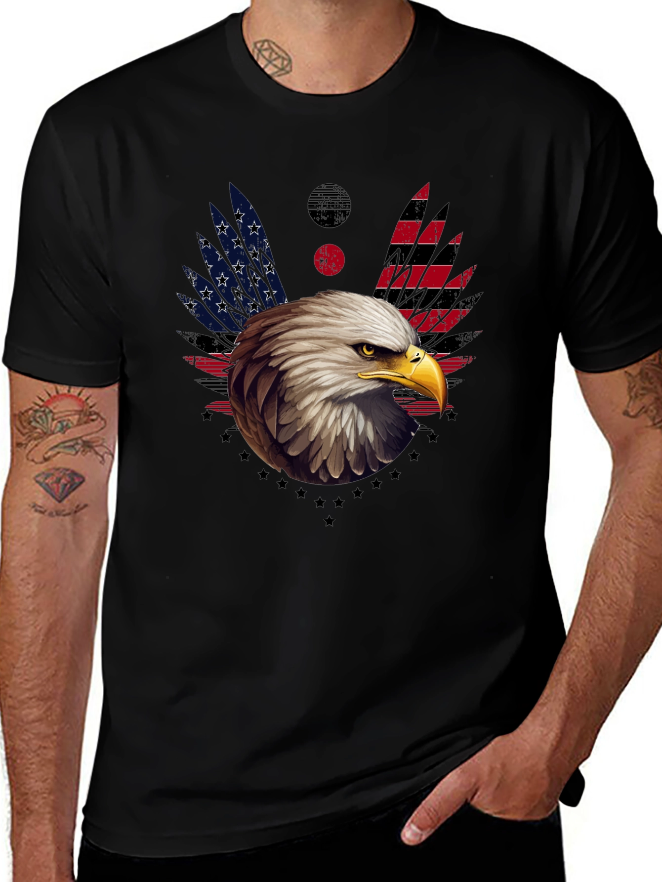 American Eagle Graphic T-Shirt Patriotic Design
