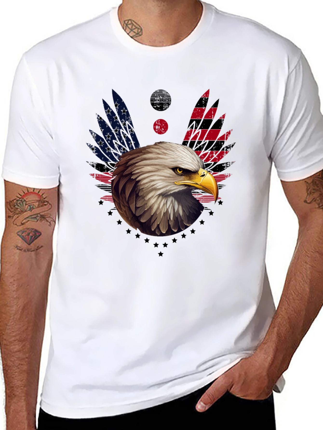 American Eagle Graphic T-Shirt Patriotic Design