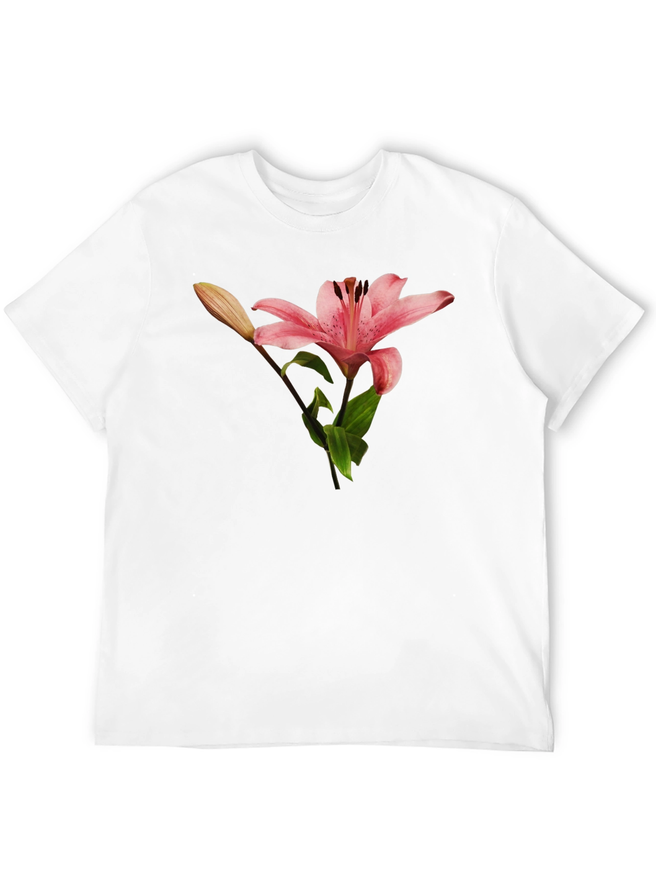 Floral Lily Graphic T-Shirt - Black