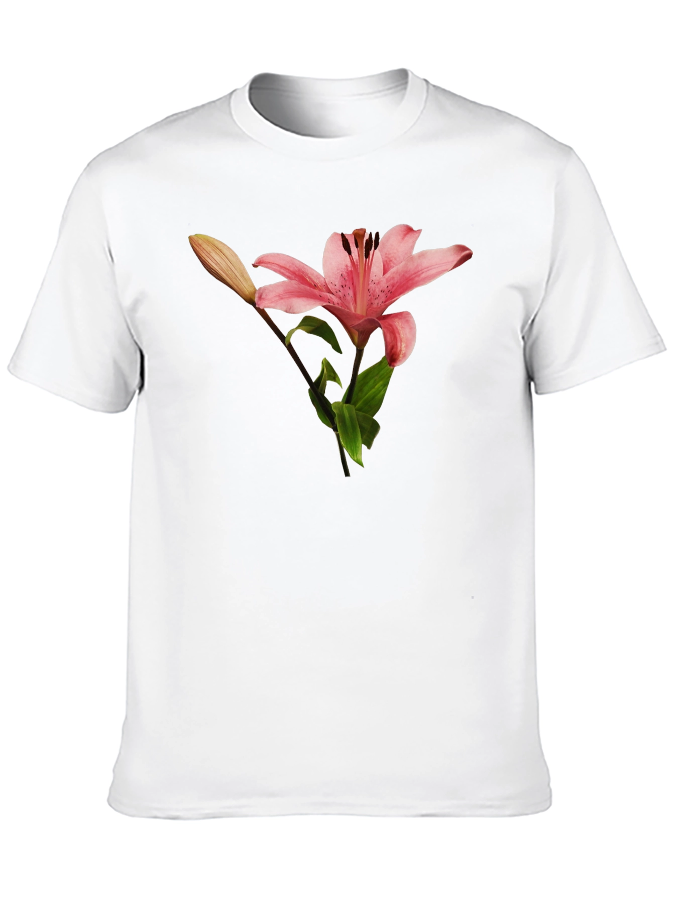 Floral Lily Graphic T-Shirt - Black